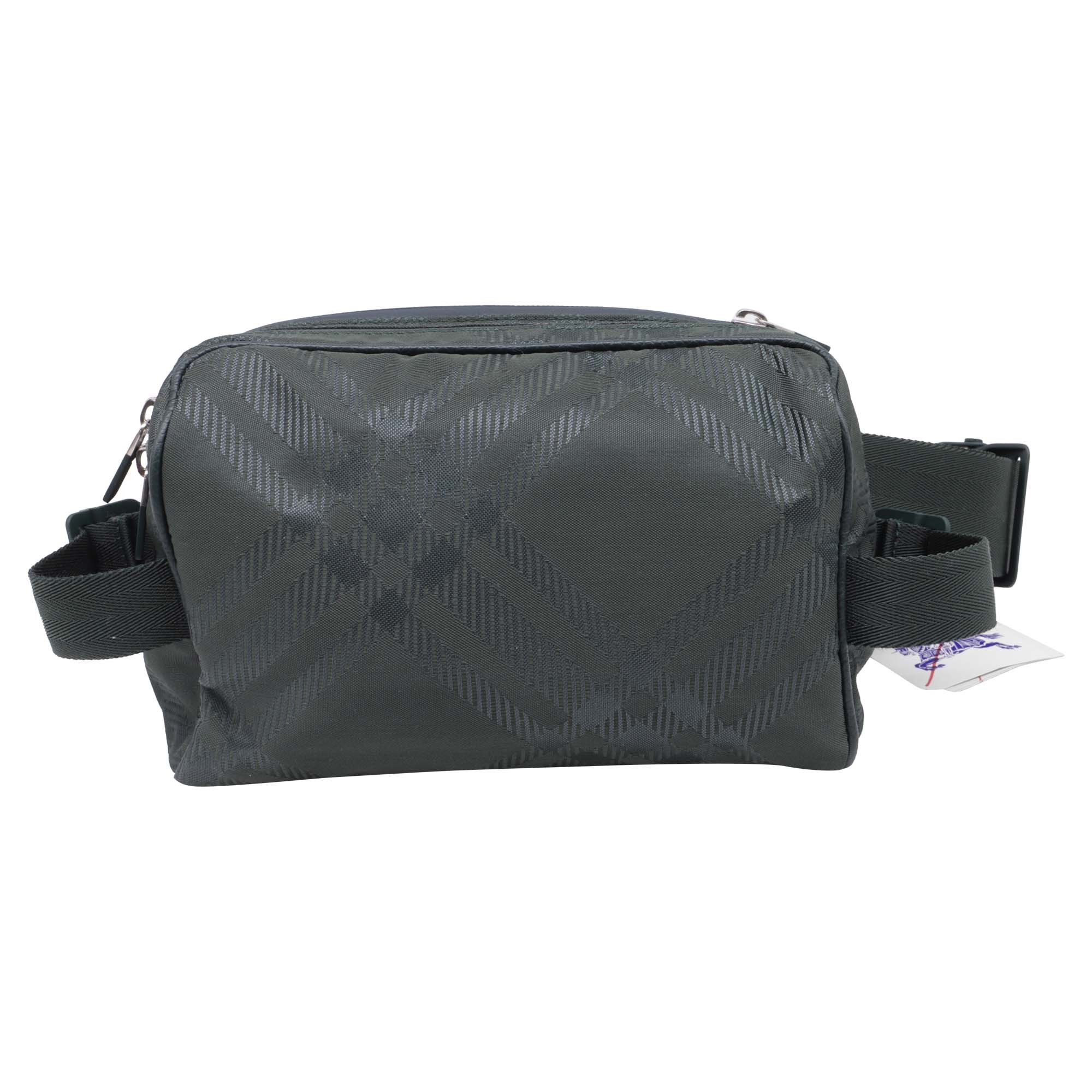 Burberry Burberry Check-Jacquard Belt Bag in Olive Polyamide Size ONE SIZE - 1 Thumbnail