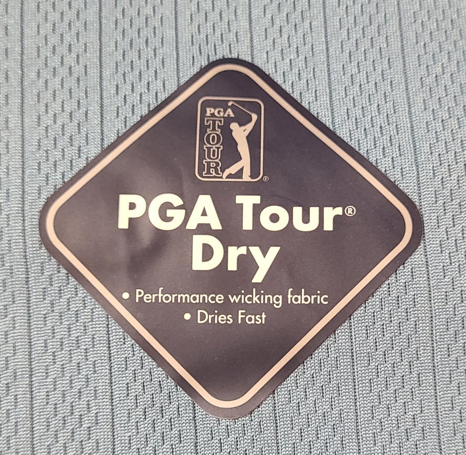 PGA Tour 2pk PGA Tour Dry Shirt Mens Size XL (NWT-Blue, EUC-Tan) Golf Size ONE SIZE - 5 Thumbnail