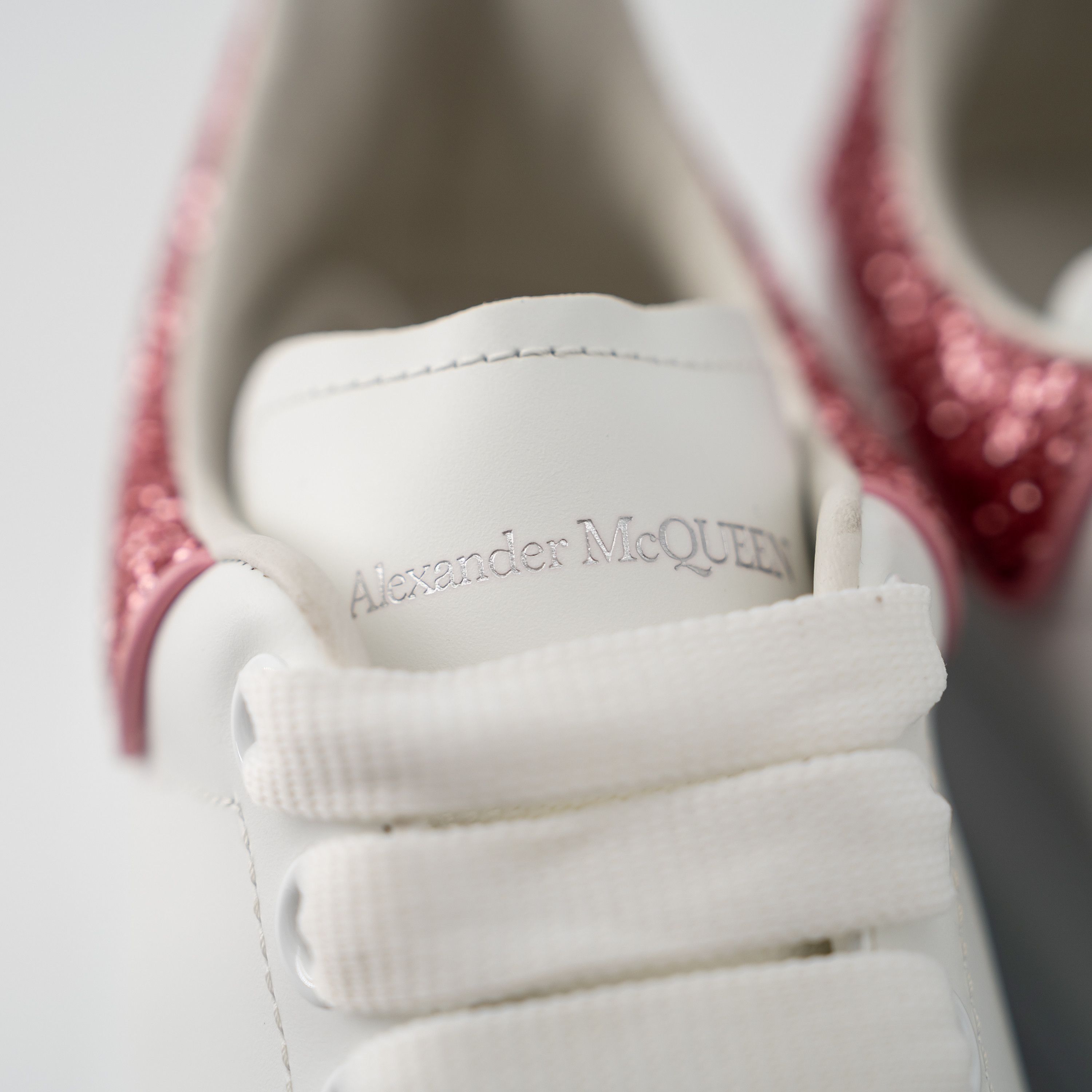 Alexander McQueen 10 - Alexander McQueen Oversized Sneakers White Pink Glitter Size US 10 / IT 40 - 6 Thumbnail
