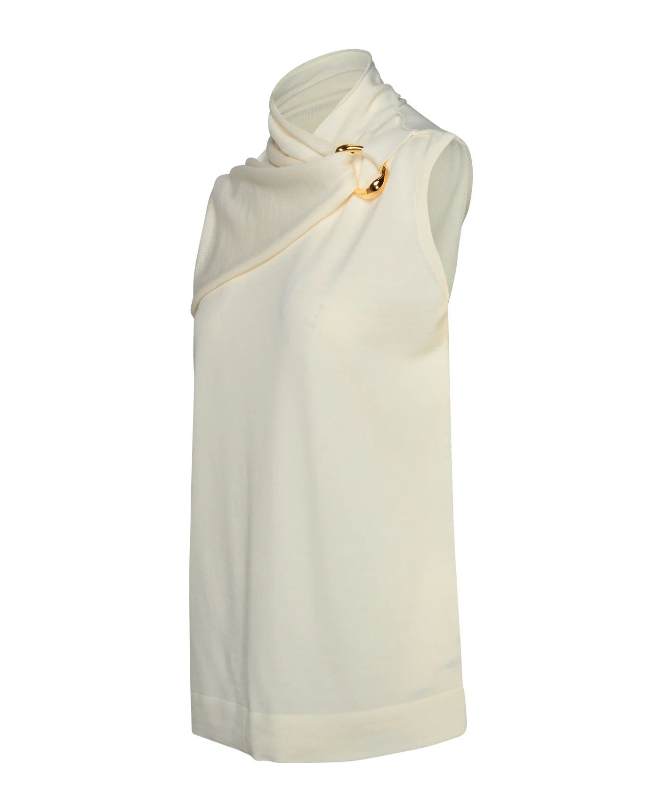Jil Sander o1y1025 Sleeveless Sweater in Ivory Size M / US 6-8 / IT 42-44 - 2 Thumbnail