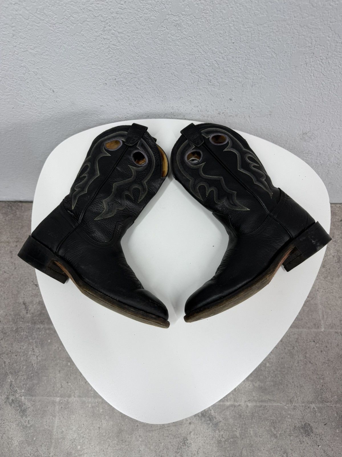 If Six Was Nine Vintage Y2K Black Leather Western Boots Guidi Cowboy Style Size US 8 / EU 41 - 8 Thumbnail