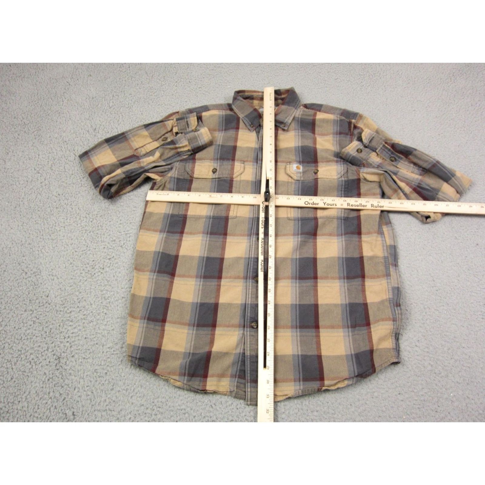 Carhartt Carhartt Shirt Mens M Brown Plaid Flannel Western 90s Button-Up Workwear Casual Shirt Mens Size US M / EU 48-50 / 2 - 5 Thumbnail