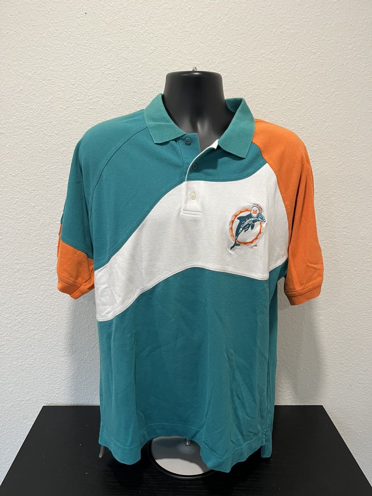 NFL × Vintage Vintage 90s Miami dolphins polo shirt Size US L / EU 52-54 / 3 - 1 Thumbnail