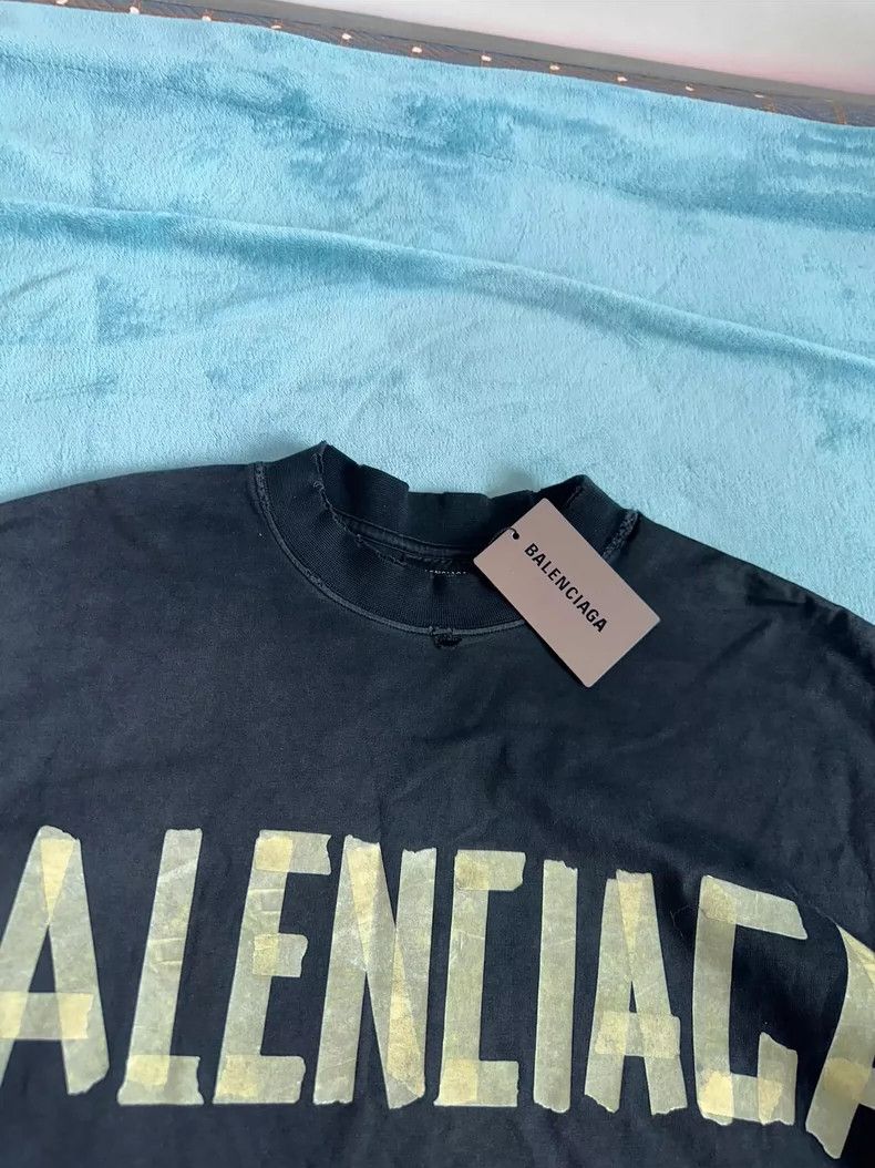 Balenciaga Balenciaga Masked paper tape tape letter printed round nec Size US XS / EU 42 / 0 - 2 Thumbnail