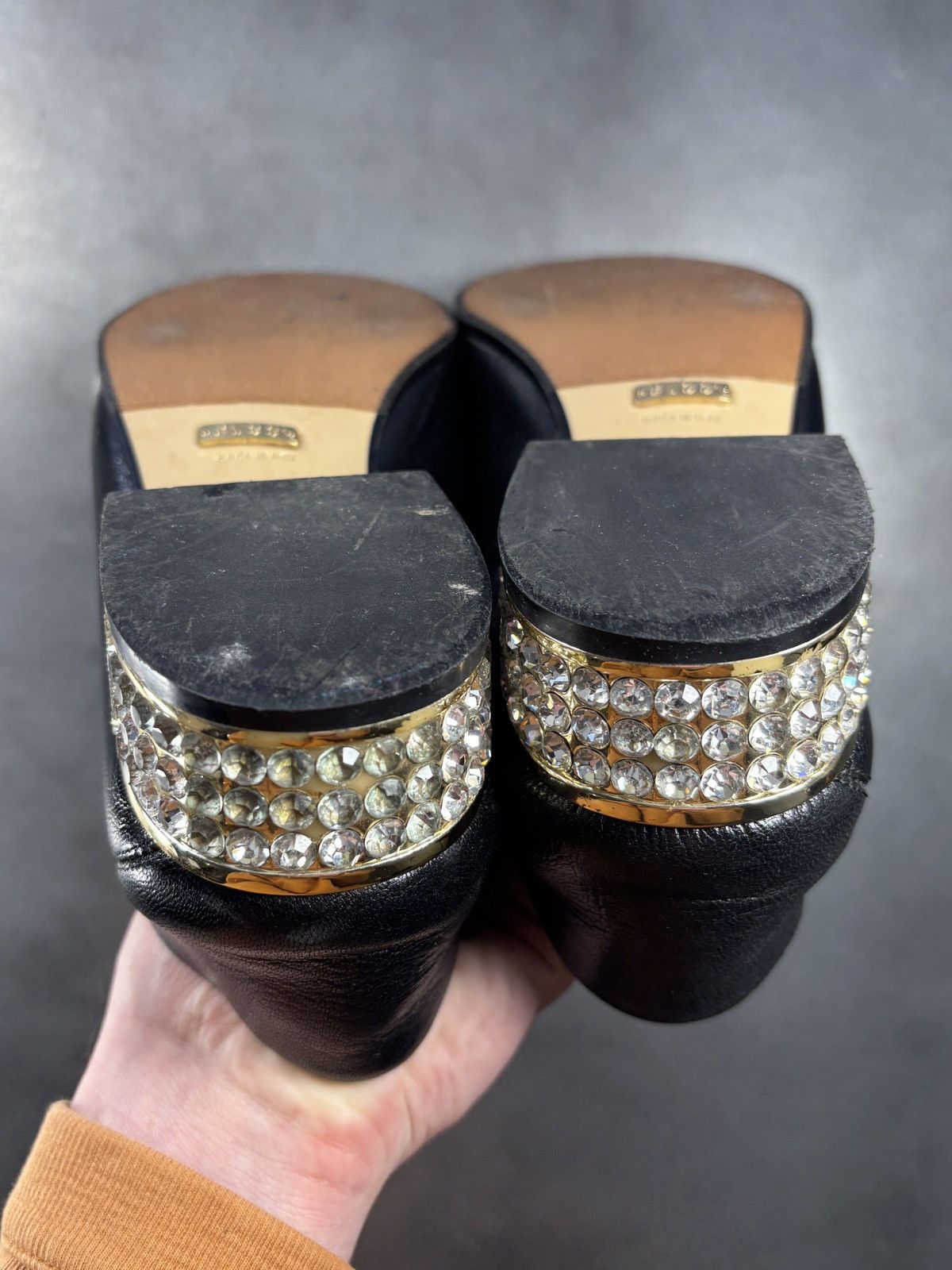 Gucci 2018 Gucci Horsebit Loafer Leather Mules Heels Crystal Jewel Size US 9 / IT 39 - 10 Thumbnail