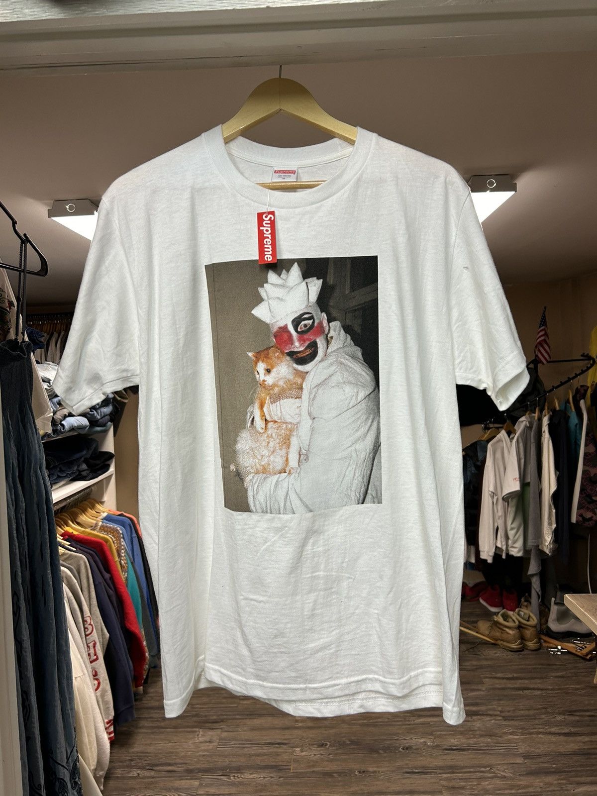 image of Supreme Leigh Bowery Graphic T-Shirt in White, Men's (Size Medium)