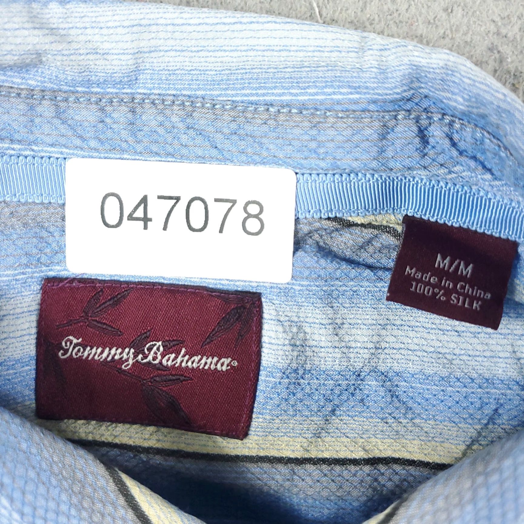 Tommy Bahama Tommy Bahama Shirt Mens M Blue Striped Hawaiian Button-Up Short Sleeve Silk Size US M / EU 48-50 / 2 - 6 Thumbnail