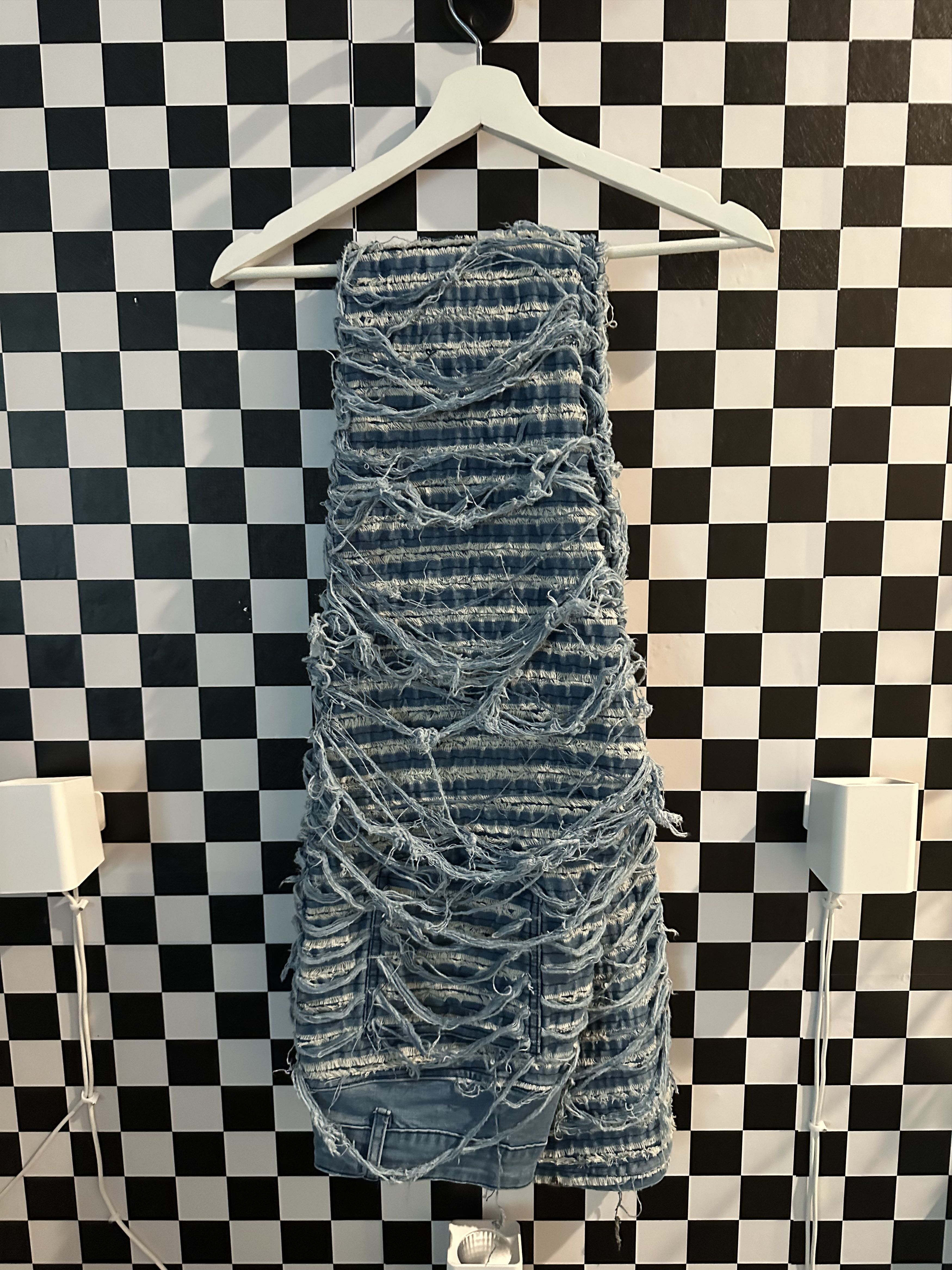 GUAPI Rare 1/100 Spiderweb Distressed Stacked Denim Size US 32 / EU 48 - 4 Thumbnail