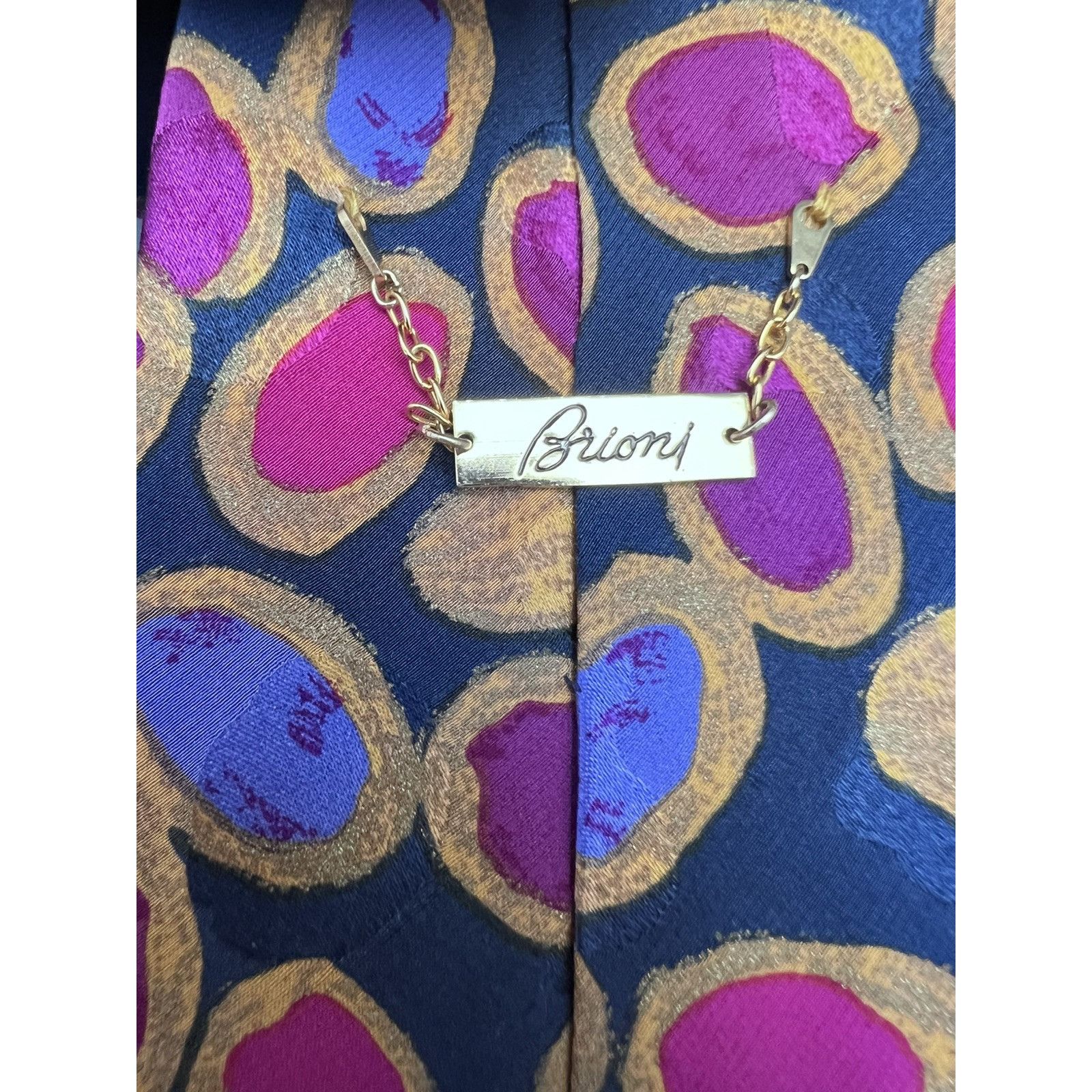 Brioni Vtg BRIONI Mens Silk Dress Tie Made In Italy Watercolor Polk Size ONE SIZE - 3 Thumbnail