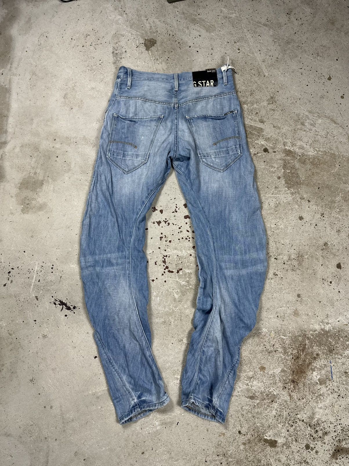 G-Star × Japanese Brand × Vintage Vintage Y2K G Star Raw 3301 Distressed Tapered Denim Jeans Size US 31 - 2 Thumbnail