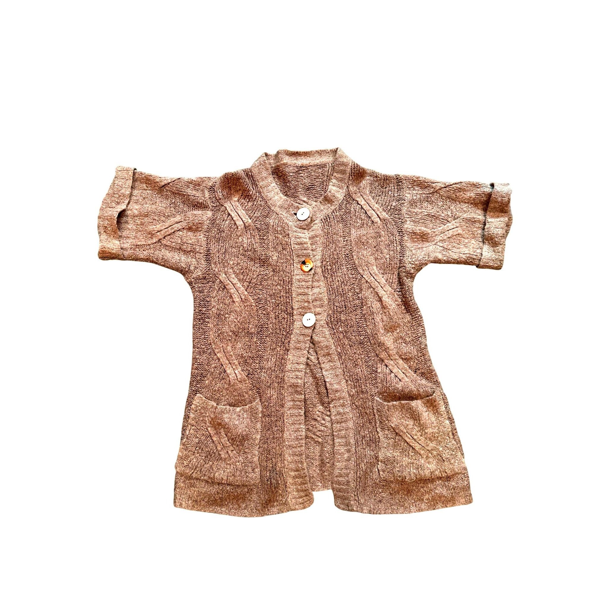 Other CCC Cozy Knit Button Up Brown Cardigan Sweater Pockets Short Size L / US 10 / IT 46 - 6 Thumbnail
