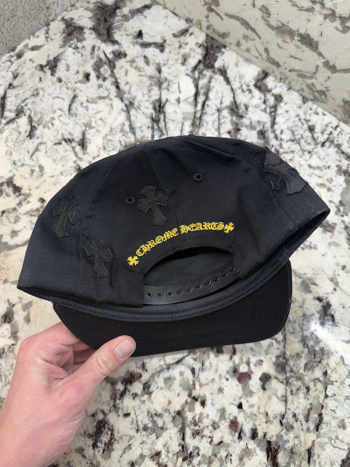 Chrome Hearts Chrome Hearts Cross Patch Hat Black Yellow Baseball Cap Size ONE SIZE - 6 Thumbnail