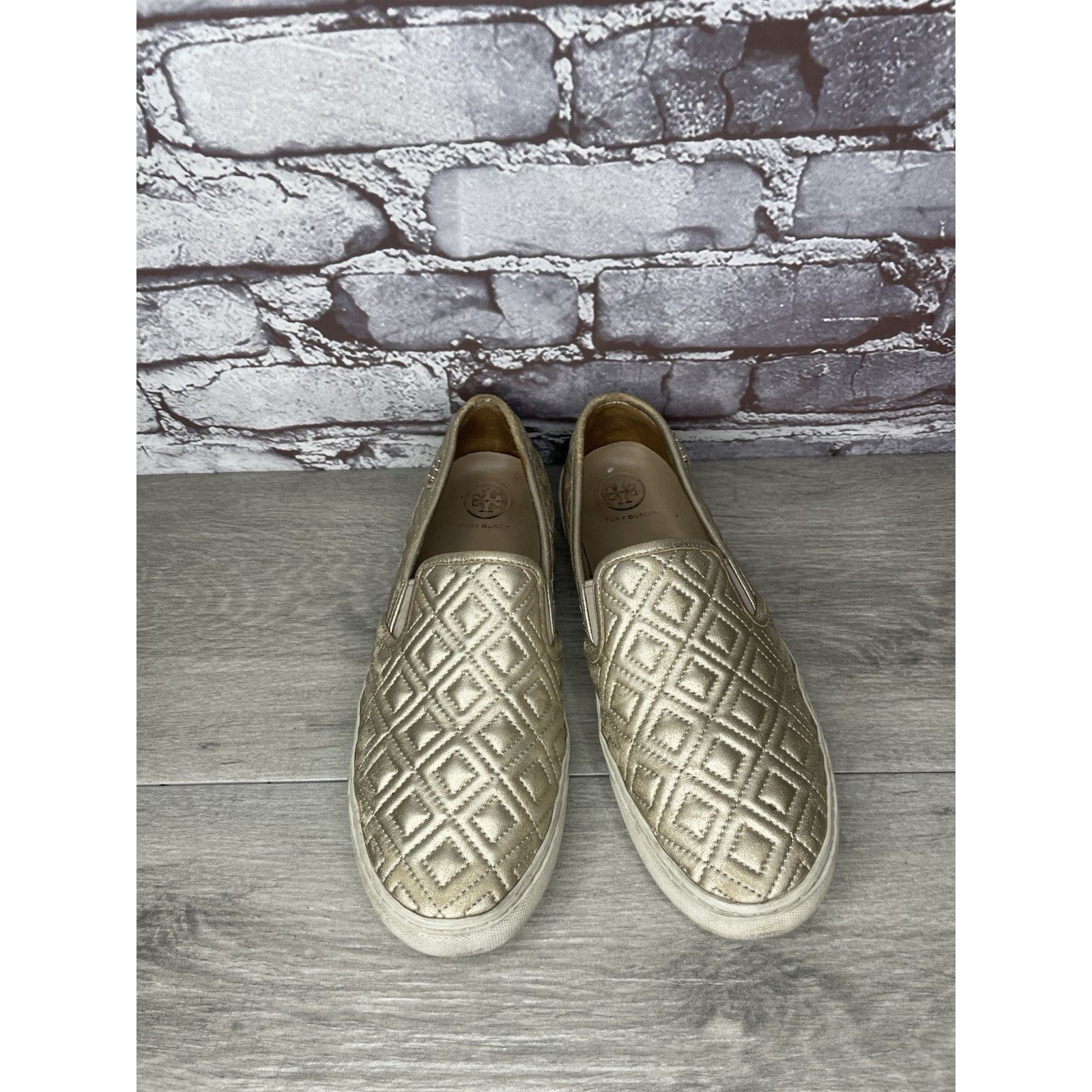 Tory Burch Tory Burch Jesse Quilted Tennis French Gold Leather Shoes Wo Size US 8.5 / IT 38.5 - 14 Thumbnail