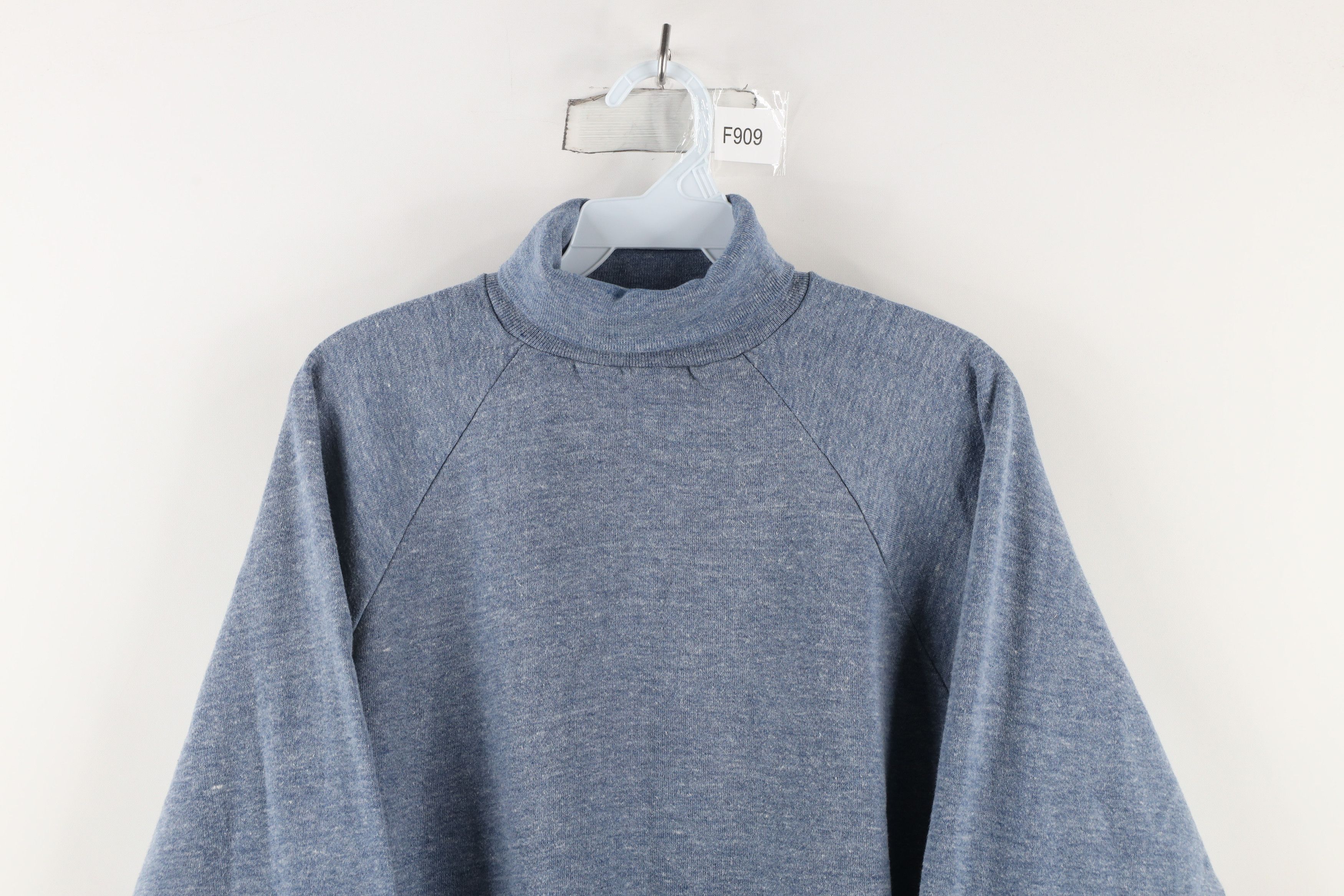 Vintage Vintage 60s 70s Streetwear Turtleneck Sweatshirt Blue USA Size US XL / EU 56 / 4 - 2 Thumbnail