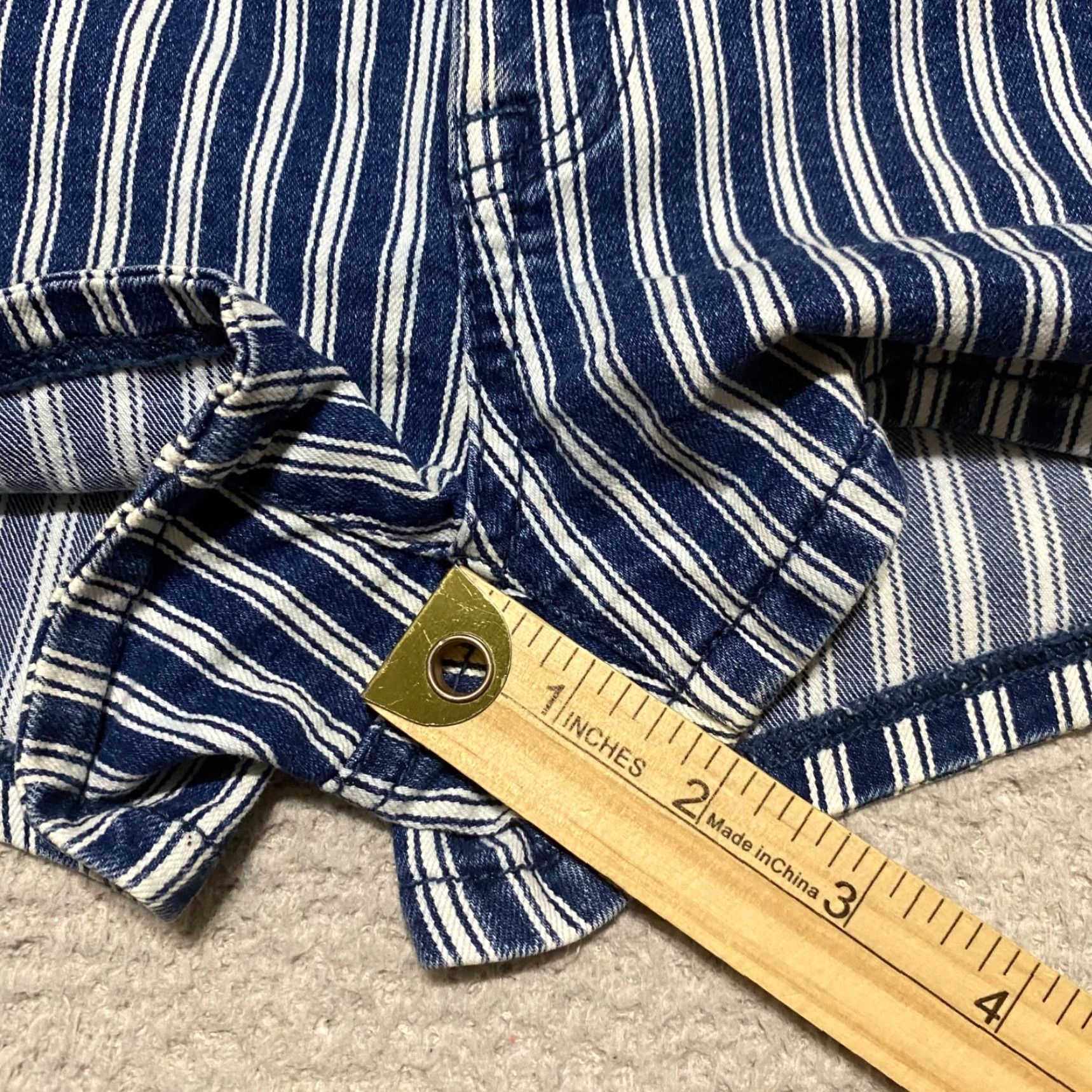 American Eagle Outfitters American Eagle Outfitters Shorts Denim 2 Blue Striped High Rise 2 in Inseam Womens Regular Size 2 Cotton Polyester Spandex 5-Pocket Size 26" / US 2 / IT 38 - 5 Thumbnail