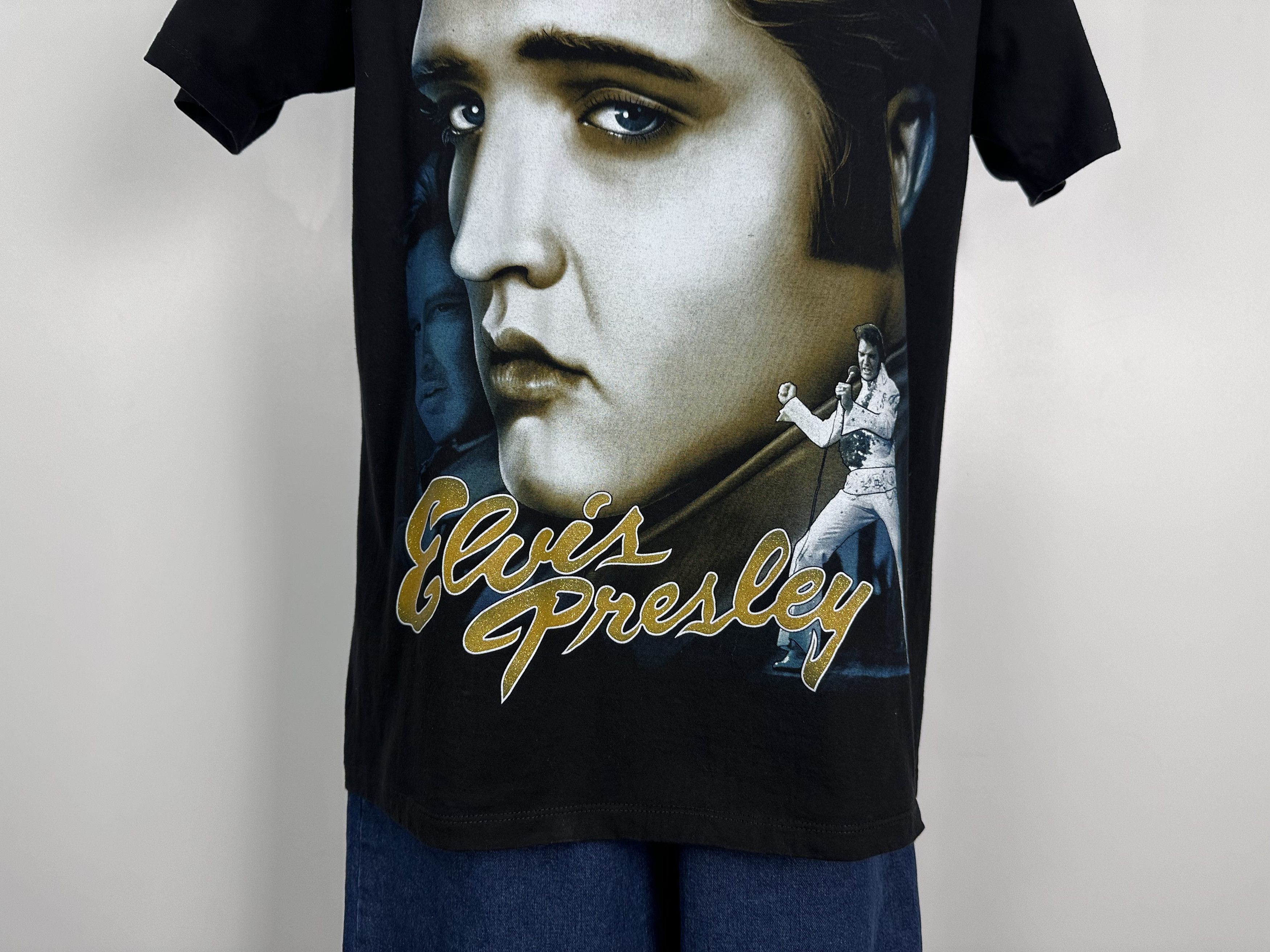 Band Tees × Vintage Vintage Elvis Presley Rock Mens Black T Shirt Size Large L Size US L / EU 52-54 / 3 - 3 Thumbnail