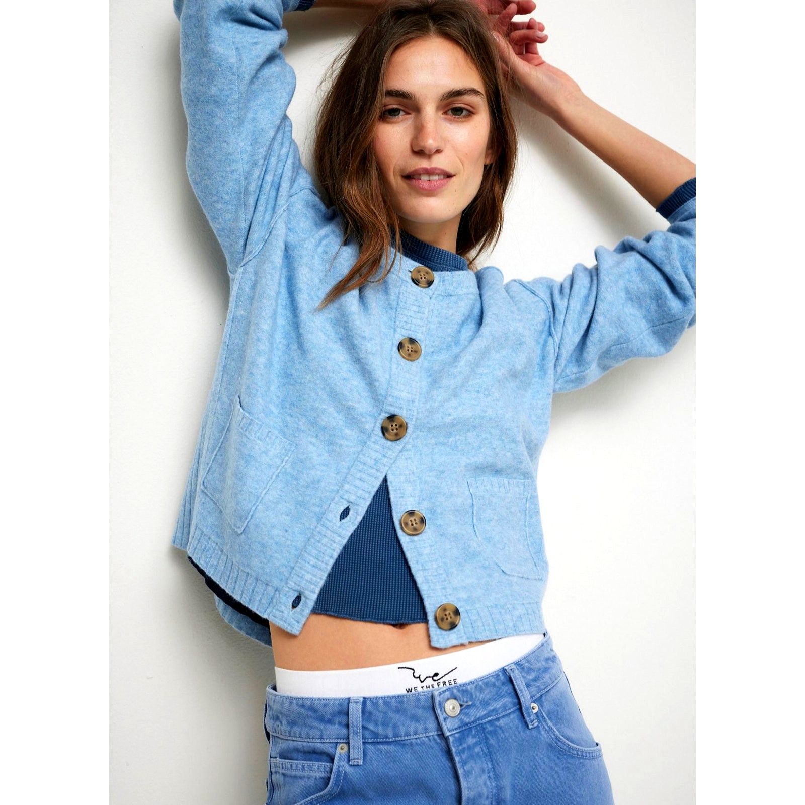Free People Free People Luna Cardigan Clouds Heather Size XL Size XL / US 12-14 / IT 48-50 - 2 Thumbnail