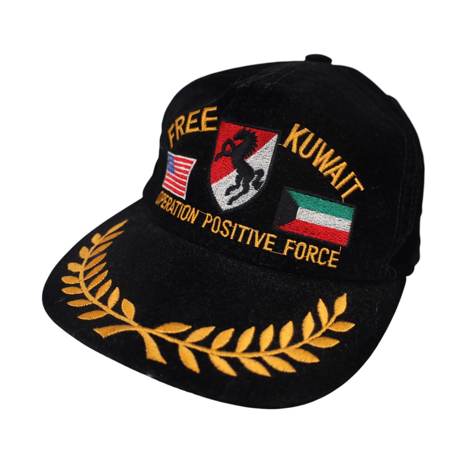 Vintage VTG Velvet Military Free Kuwait Operation Positive Force Hat Size ONE SIZE - 1 Thumbnail