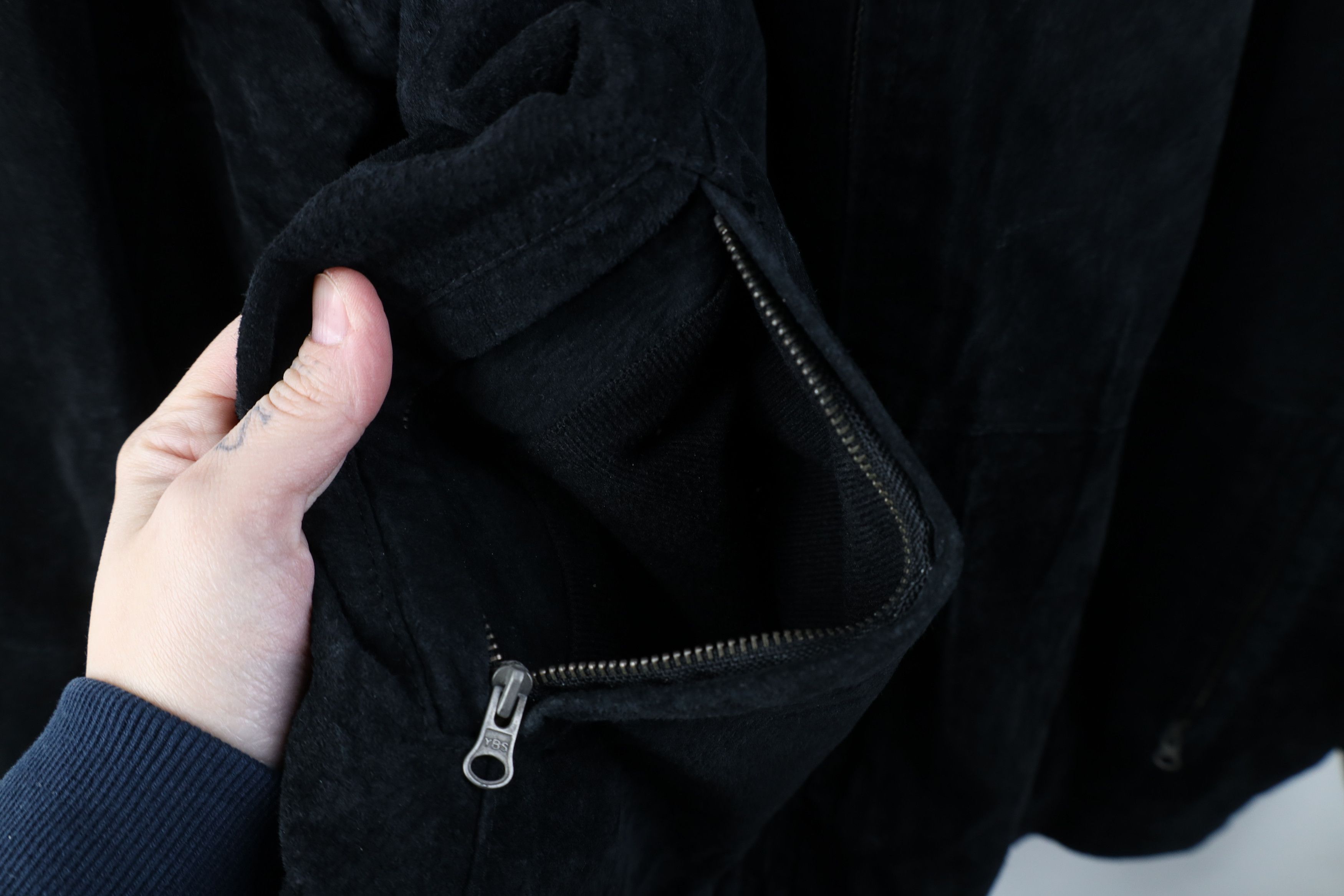 Vintage Vintage 90s Streetwear Suede Leather Bomber Jacket Black Size US XXL / EU 58 / 5 - 7 Thumbnail