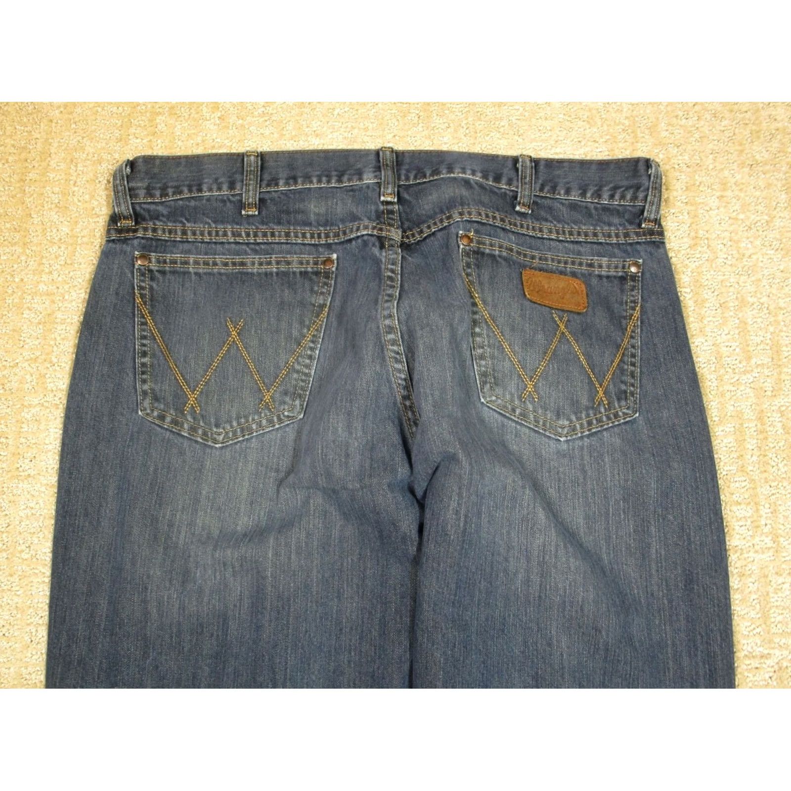 Wrangler Wrangler Retro Jeans Men 36x32 Blue Bootcut Western Denim Cowboy Dark Wash Jeans Mens Wide Leg Relaxed Fit 5-Pocket Size US 36 / EU 52 - 4 Thumbnail