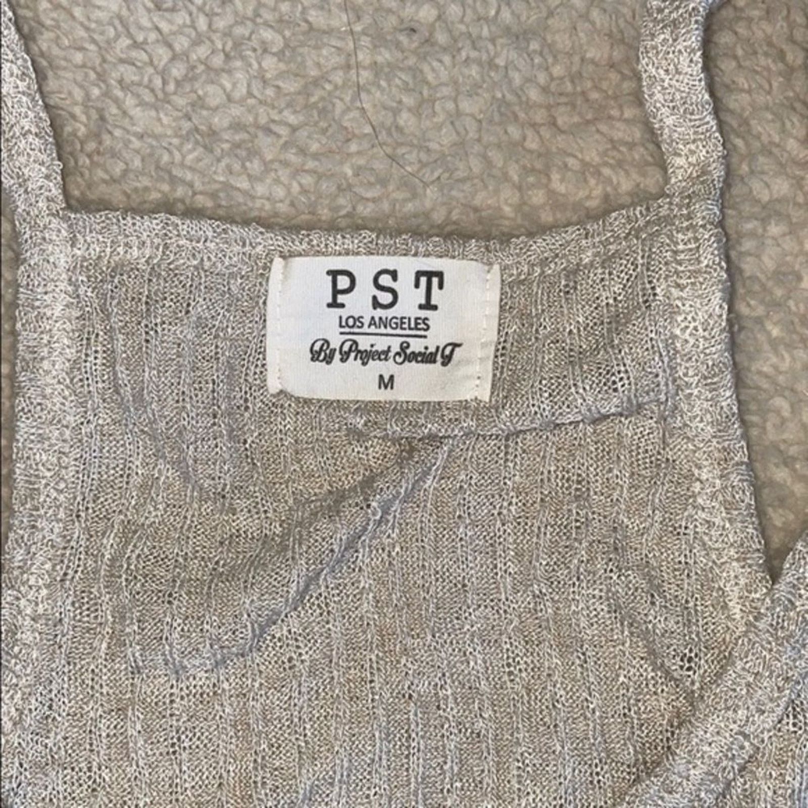 Other Project Social T Ribbed V-Neck Tank Top in Light Tan | Sz M Size M / US 6-8 / IT 42-44 - 3 Thumbnail