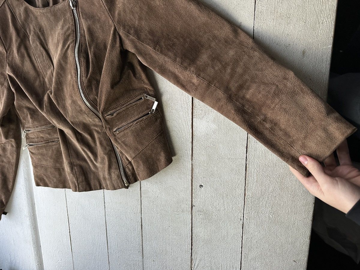 Other 🚨Y2K RICK OWENS TYPE DIRTY SLIM FIT ZIP LEATHER JACKET Size M / US 6-8 / IT 42-44 - 5 Thumbnail