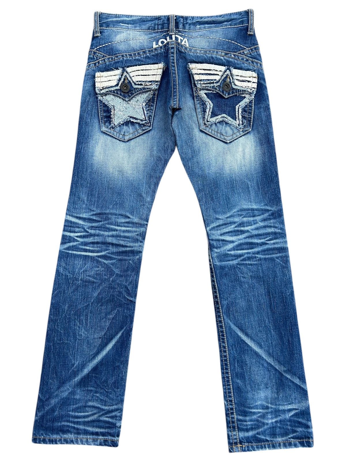 Kapital YOSHITOMO NARA LOLITA Exotic Vintage Distressed Denim Jeans Size US 30 / EU 46 - 1 Thumbnail