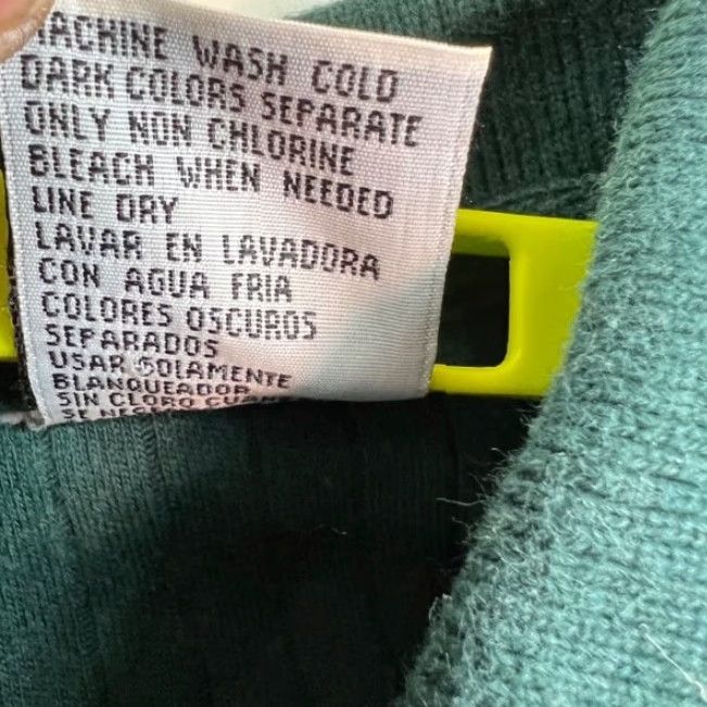 Vintage VINTAGE Turkish Cotton Cardigan Sweater Womens M Green Collared Tight Knit Knitwear Cardigan 100% Cotton Womens Cardigan M Green Vintage Size M / US 6-8 / IT 42-44 - 5 Thumbnail