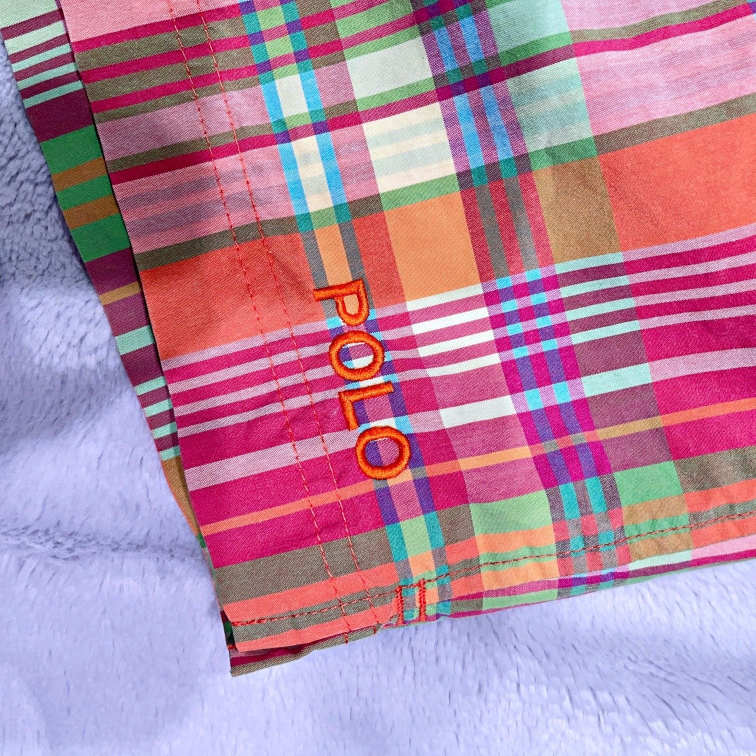 Polo Ralph Lauren POLO Sport Ralph Lauren Madras Plaid Swim Trunks 6" VTG L Size US 32 / EU 48 - 2 Thumbnail