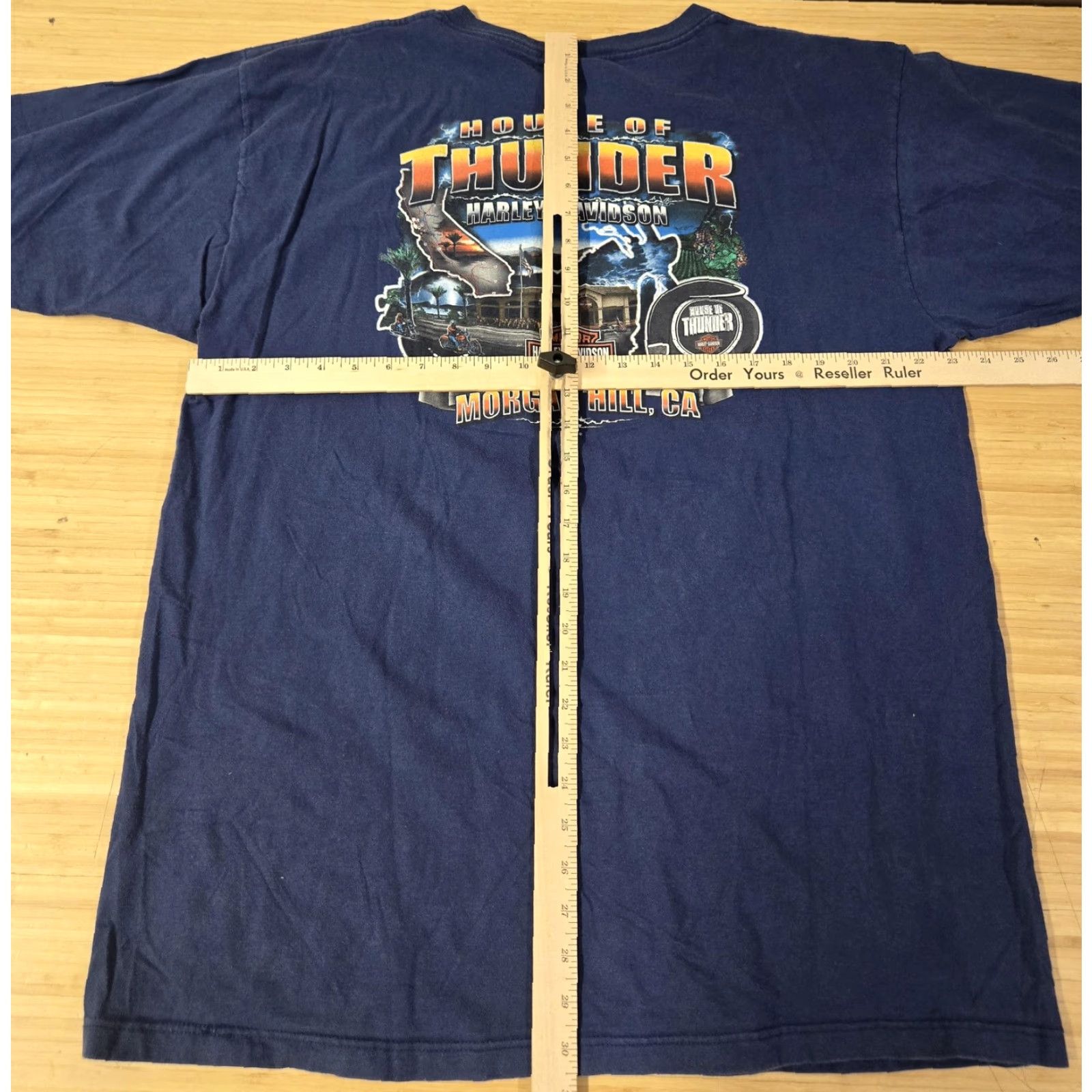 Harley Davidson Harley-Davidson Shirt Mens 2XL Blue House of Thunder Morgan Hill Motorcycle Tee Size US XXL / EU 58 / 5 - 7 Thumbnail