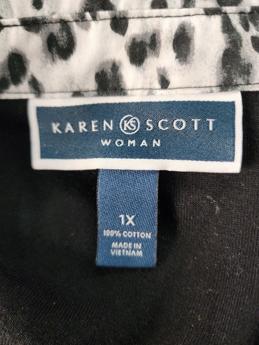 Other Women's Karen Scott Blouse, 1X, Black and Gray Size XL / US 12-14 / IT 48-50 - 4 Thumbnail
