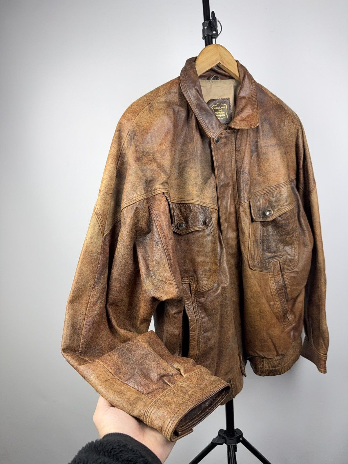 Japanese Brand Vintage Avant Garde Faded Western Margela Leather Jacket Size US L / EU 52-54 / 3 - 5 Thumbnail