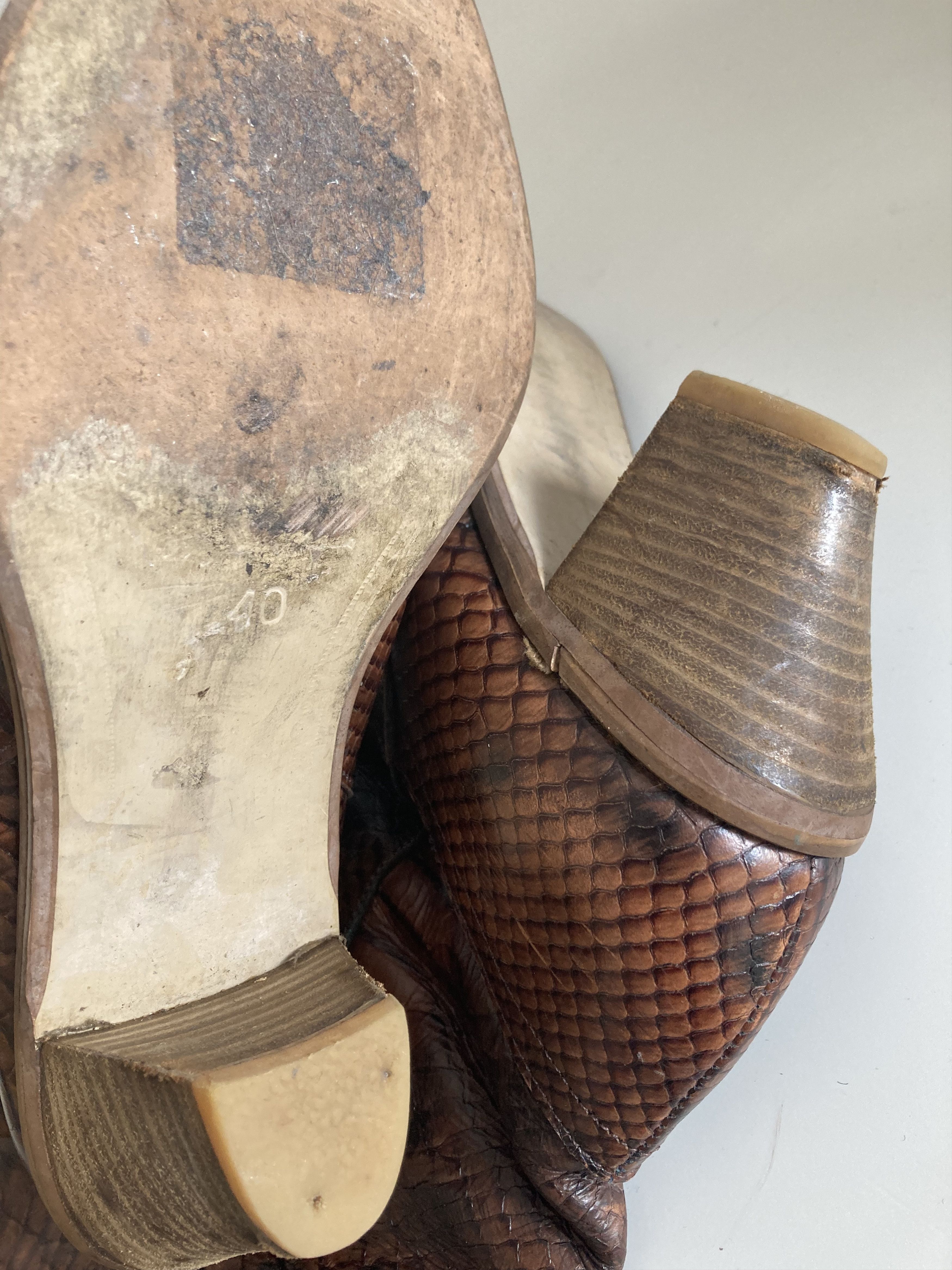 Cowboy Equipment × Vintage Western Pullons Eu 40 Shoes Snake print US W 9 Boots Cowgirl Size US 9.5 / IT 39.5 - 9 Thumbnail