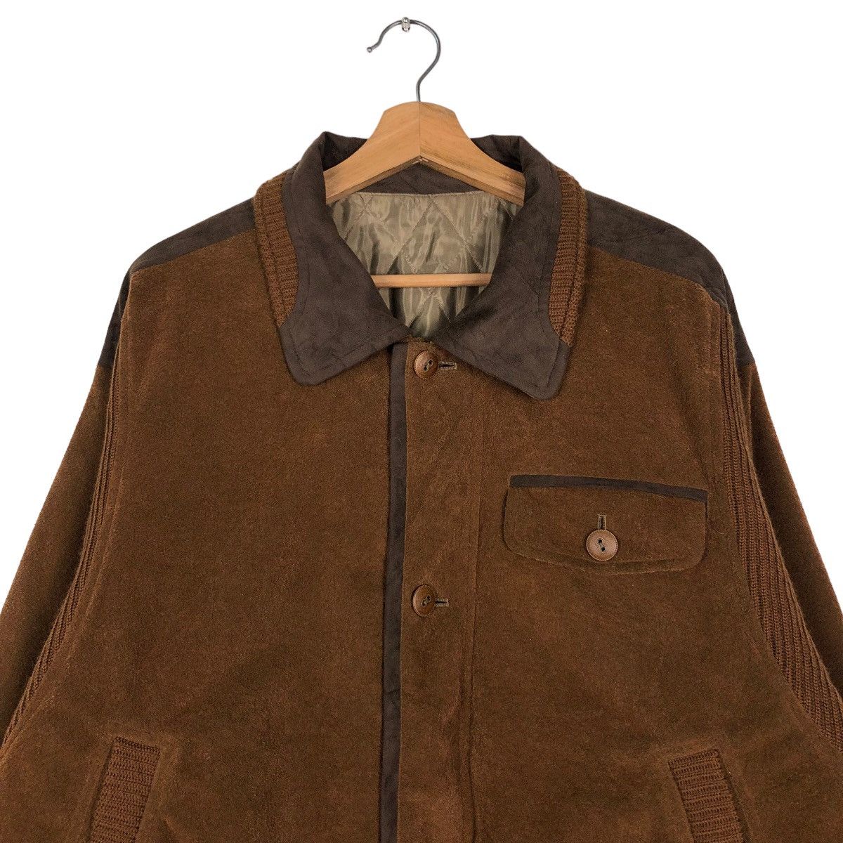 Japanese Brand 🔥Vintage Herringbone Wool Bomber Jacket Mountain Top Tokyo Size US L / EU 52-54 / 3 - 3 Thumbnail