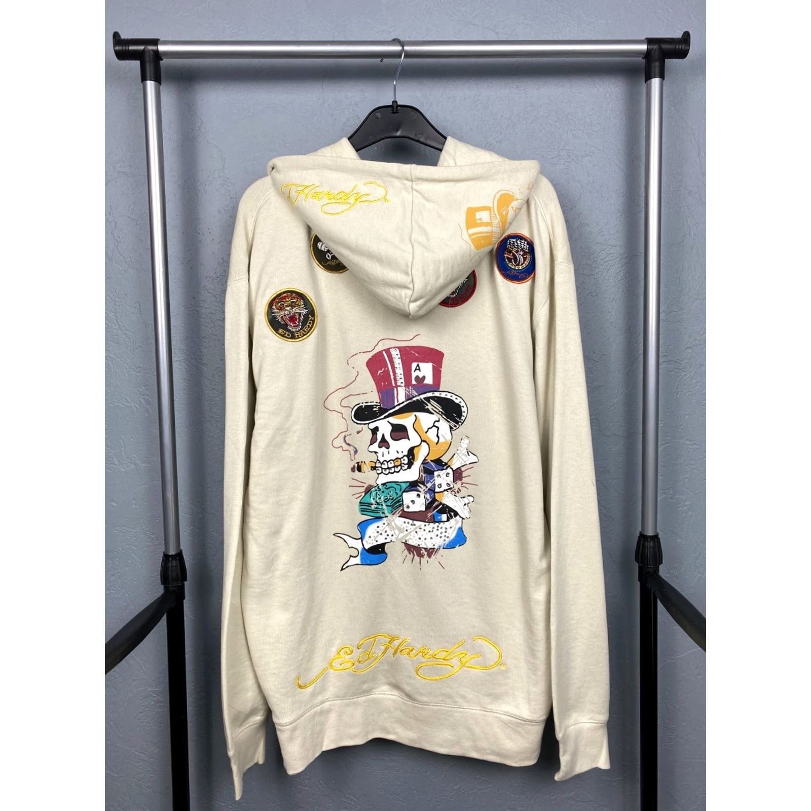 Ed Hardy Ed Hardy by Christian Audigier Mens Full Zip Hoodie 2XL Beige Hoodie Mens 2XL Ed Hardy Full Zip Hoodie Size US XXL / EU 58 / 5 - 6 Thumbnail