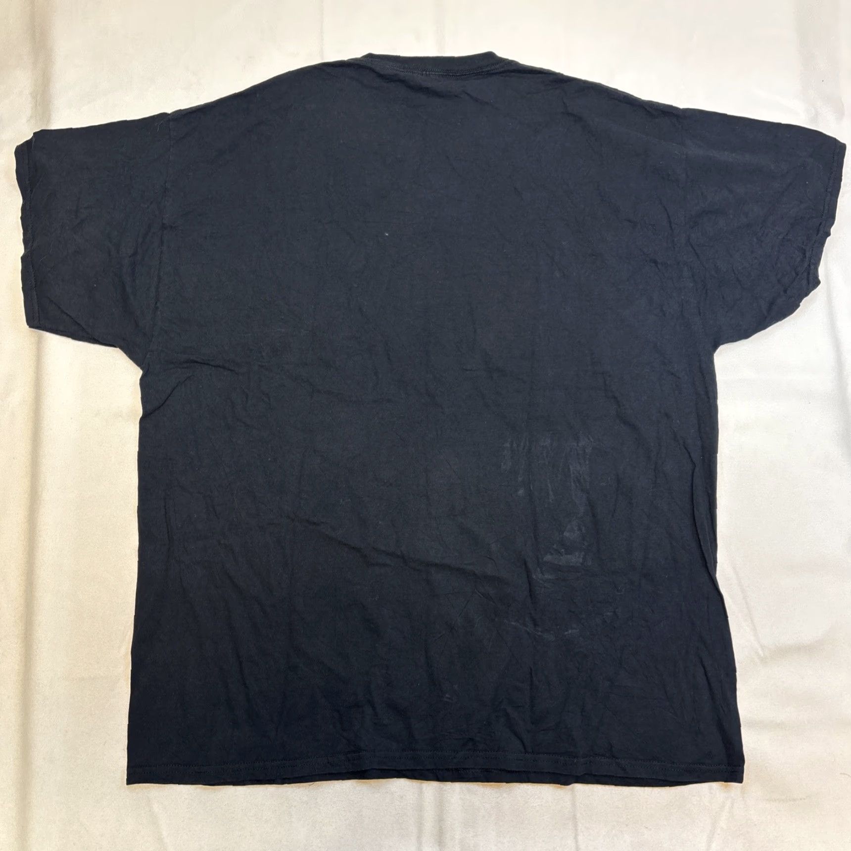 Fruit Of The Loom VINTAGE Fruit of the Loom T-Shirt Men 2XL Black Glow In The Dark Skull 90s Grunge Halloween Horror Rockabilly Skull Glow in the Dark Cat 2XL Mens Size US XXL / EU 58 / 5 - 5 Thumbnail