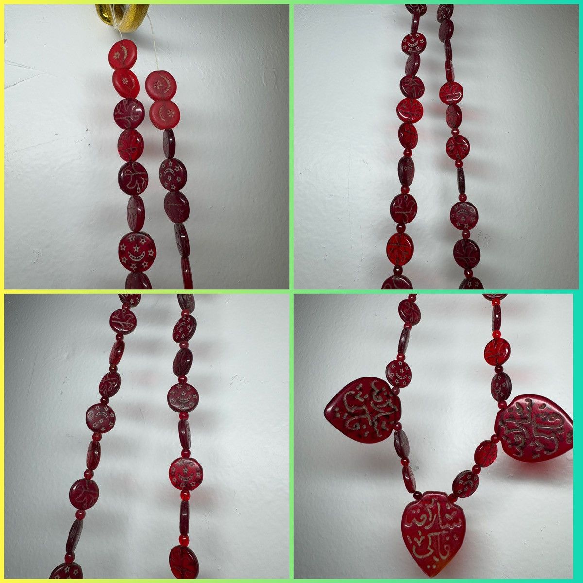 Vintage Vintage red glass Hajj beads Arabic Muslim double sided RARE Size ONE SIZE - 9 Thumbnail