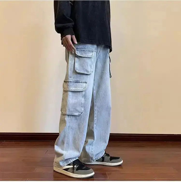 Japanese Brand Retro multi pocket straight leg jeans Size US 32 / EU 48 - 2 Thumbnail