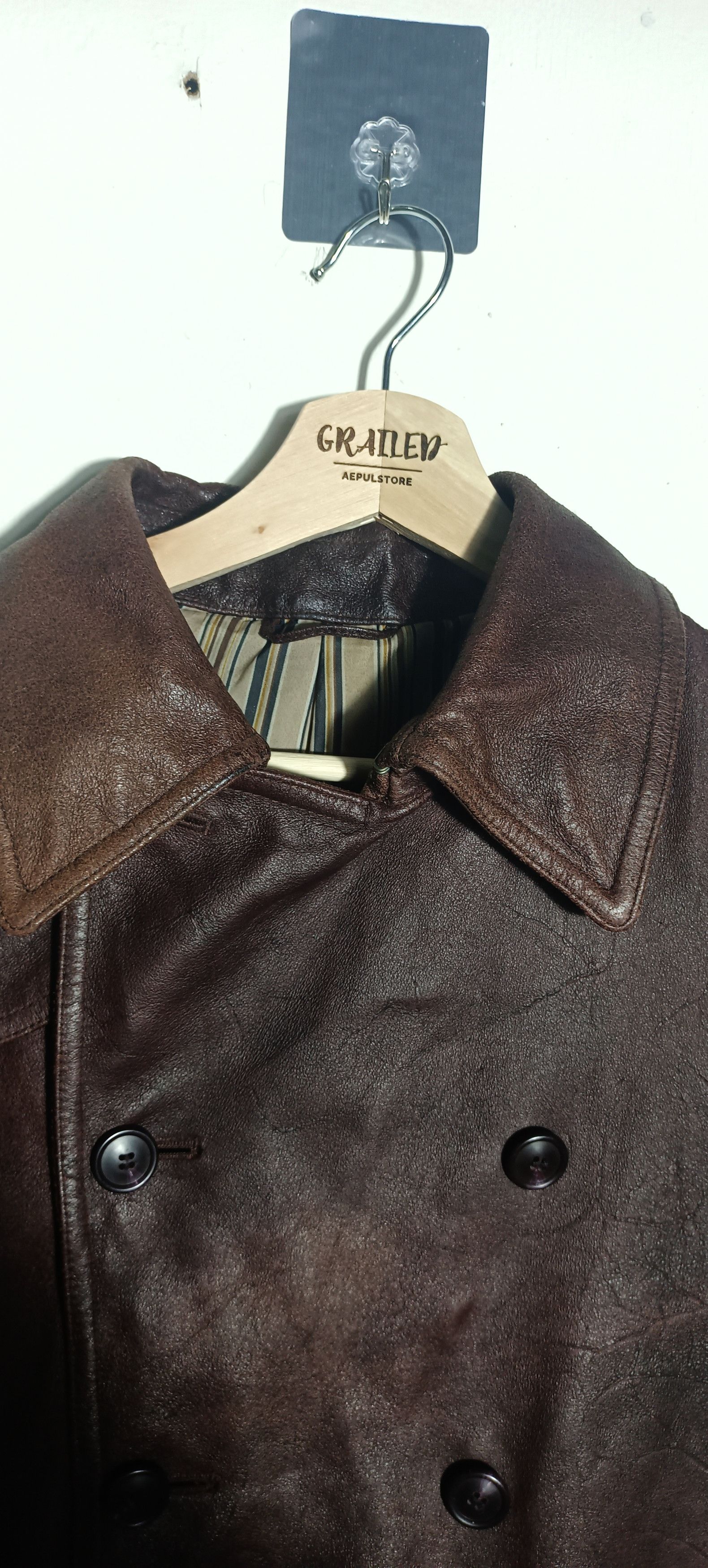 Tornado Mart Vintage💥 TORNADO MART DOUBLE BREAST LEATHER JACKET Size US M / EU 48-50 / 2 - 5 Thumbnail
