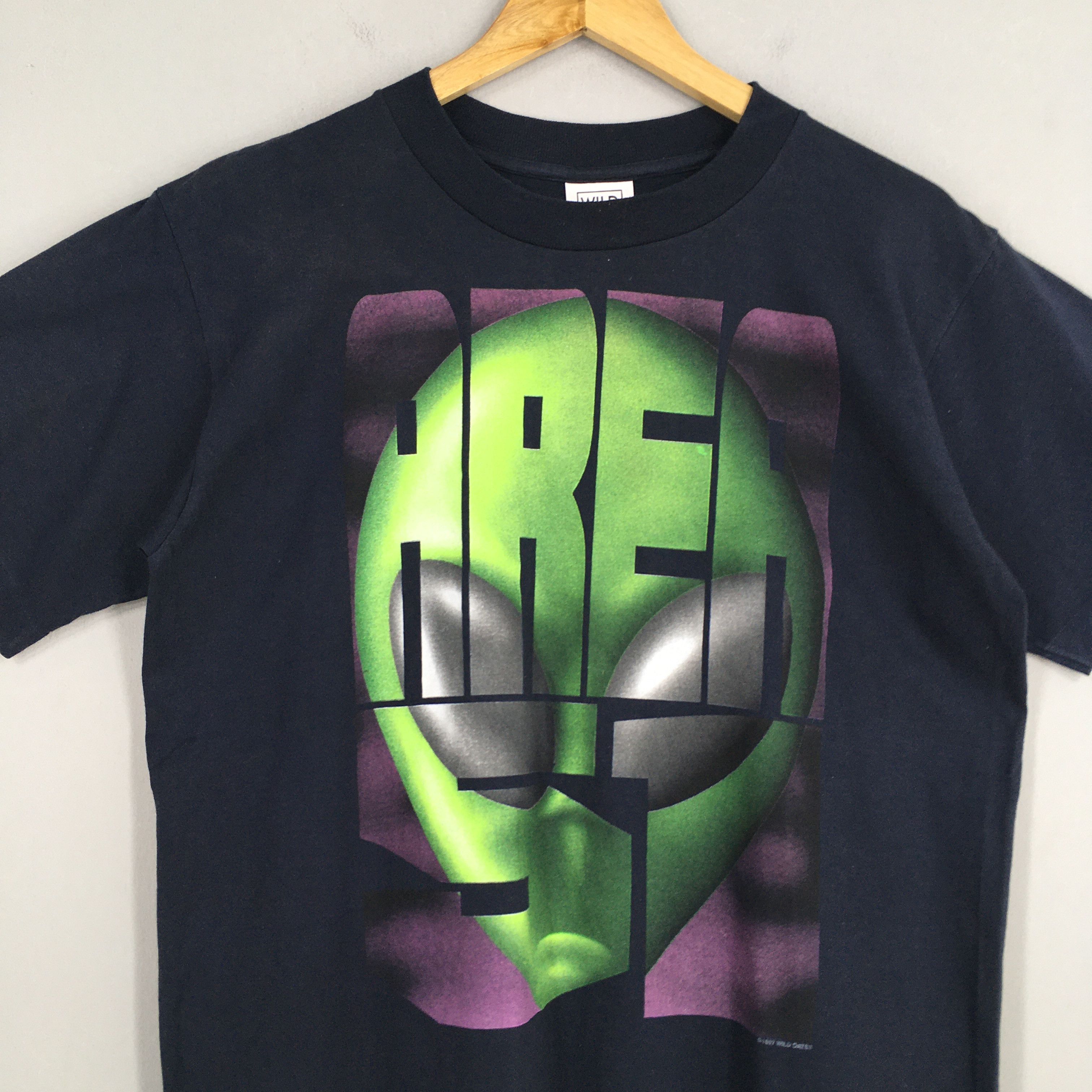 Alien Workshop × Vintage Vintage 90's Alien Head Area 51 Black T shirt Medium Size US M / EU 48-50 / 2 - 2 Thumbnail