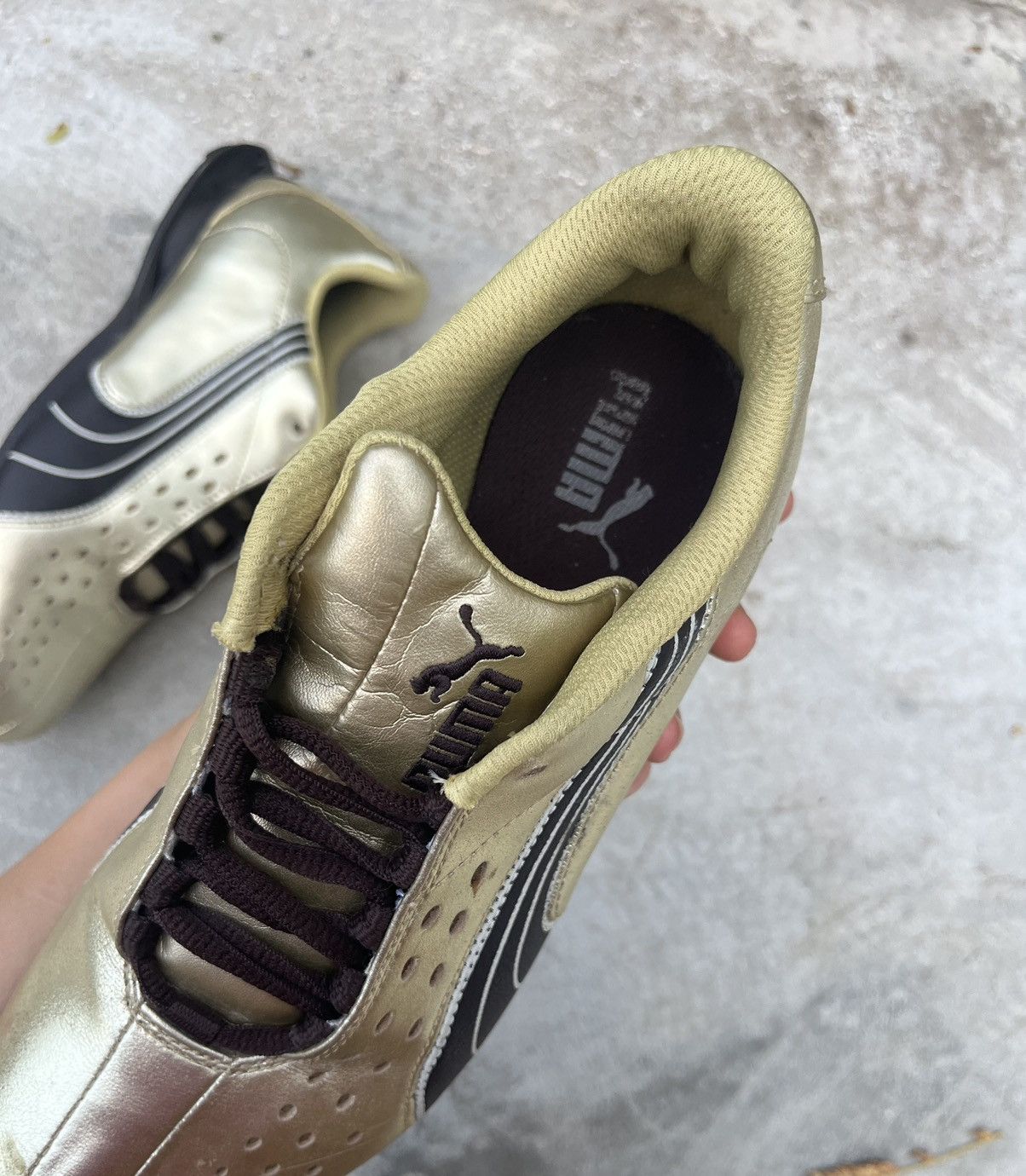 Japanese Brand × Puma × Vintage Vintage 00’s Puma Y2K “Gold” Japanese Sneakers Size US 6 / IT 36 - 6 Thumbnail