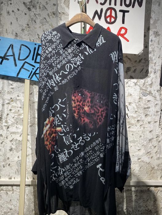 Yohji Yamamoto Yohji Black Scandal 19ss Runway Silk Long Shirt