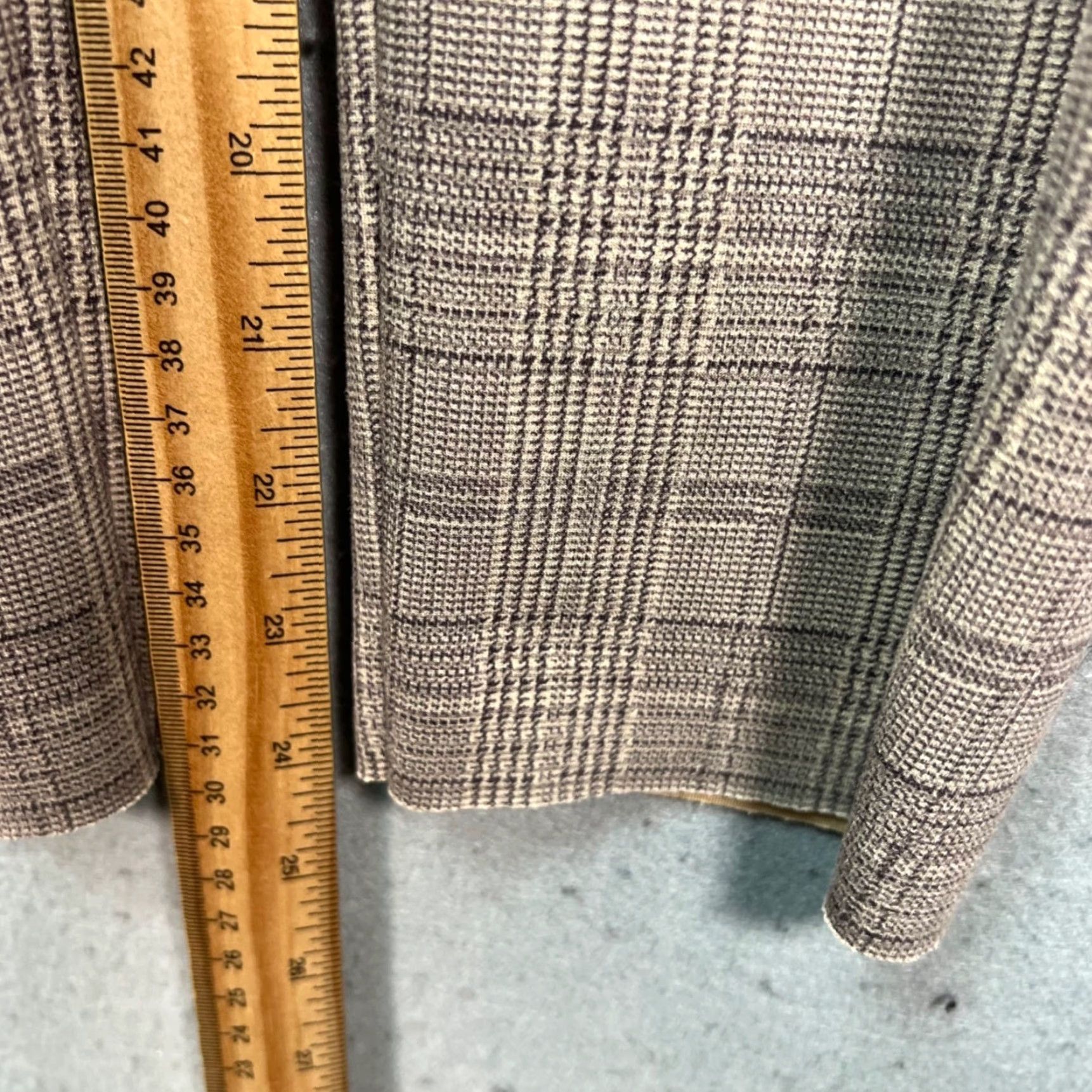 Zara Zara Womens Size Large Tan Plaid High Waisted Tapered Trousers Stretch Pants Dress Pants Size 36" / US 14 / IT 50 - 6 Thumbnail