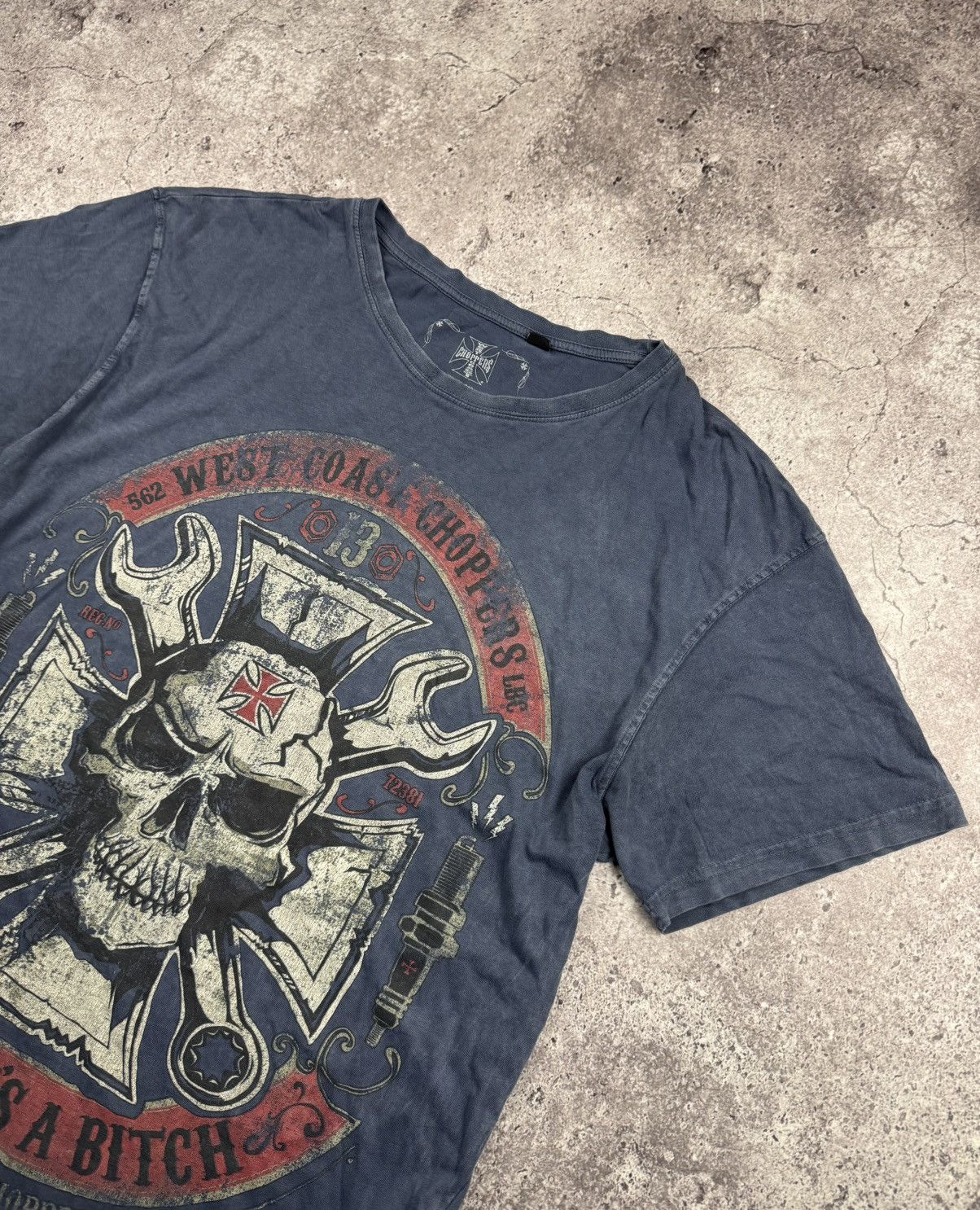 West Coast Choppers Vintage 00’s West Coast Choppers skull t-shirt rare retro Size US L / EU 52-54 / 3 - 3 Thumbnail