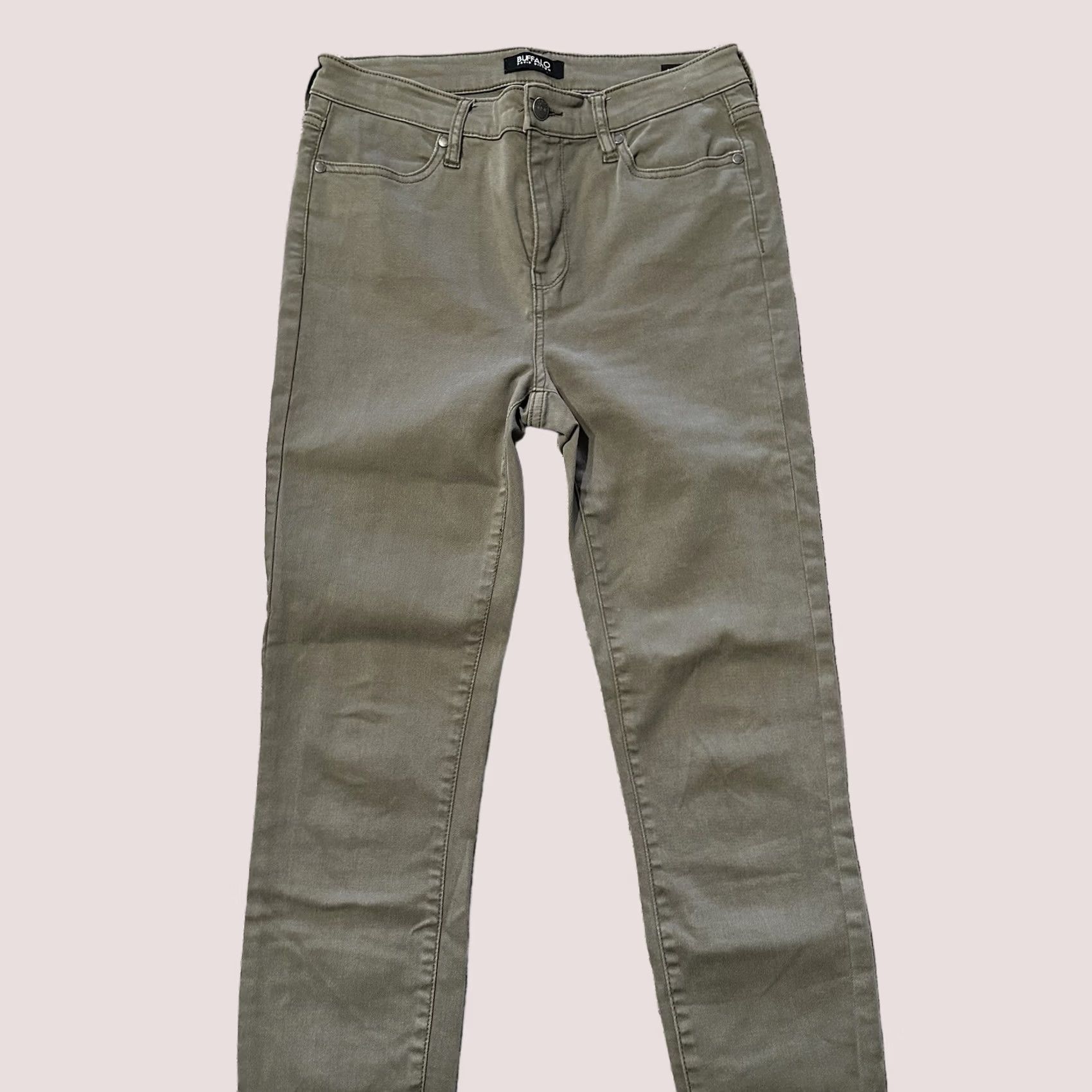 Vintage Buffalo Jeans Womens 27x27 Havana High Rise Ankle Army Green Buffalo David Bitton Slim Button Zip 4 XS? Size 27" / US 4 / IT 40 - 1 Thumbnail