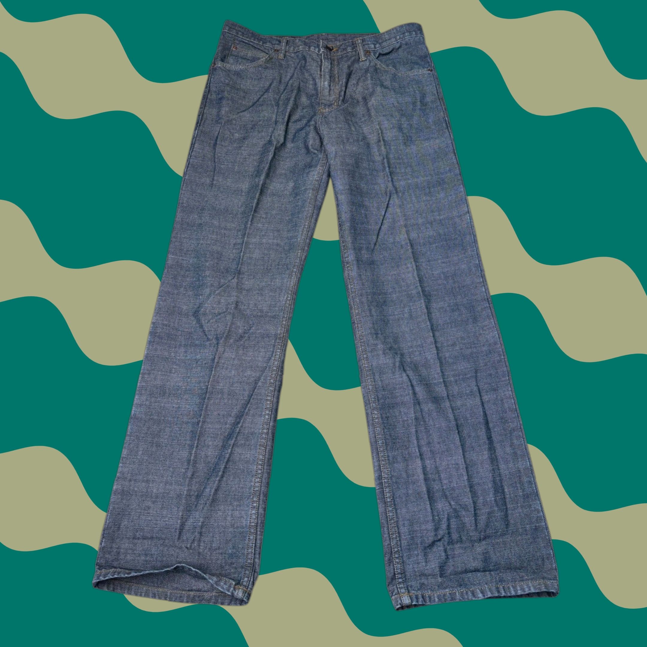 Wrangler VINTAGE Wrangler Jeans Men Blue Denim 36X33 Relaxed Fit Cotton 5-Pocket Denim Jeans Men Blue Denim Relaxed Vintage Wrangler Mens Clothing Size US 36 / EU 52 - 1 Thumbnail