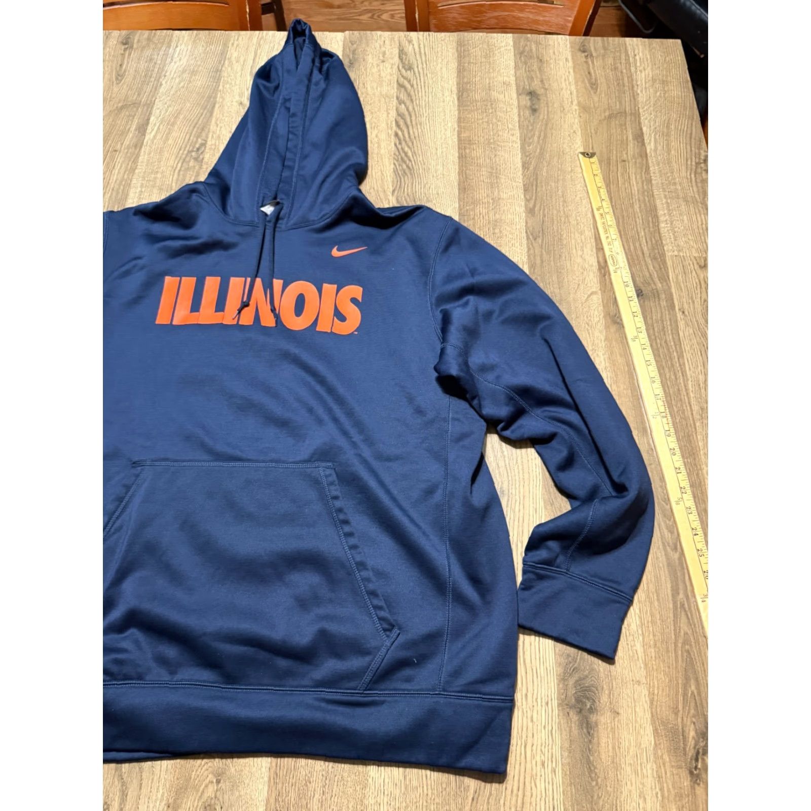 Nike Nike Sweatshirt Men XL Blue Orange Pullover Drawstring Illinois Crew Neck Long Sleeve Logo Solid Regular Vintage No Size US XL / EU 56 / 4 - 4 Thumbnail
