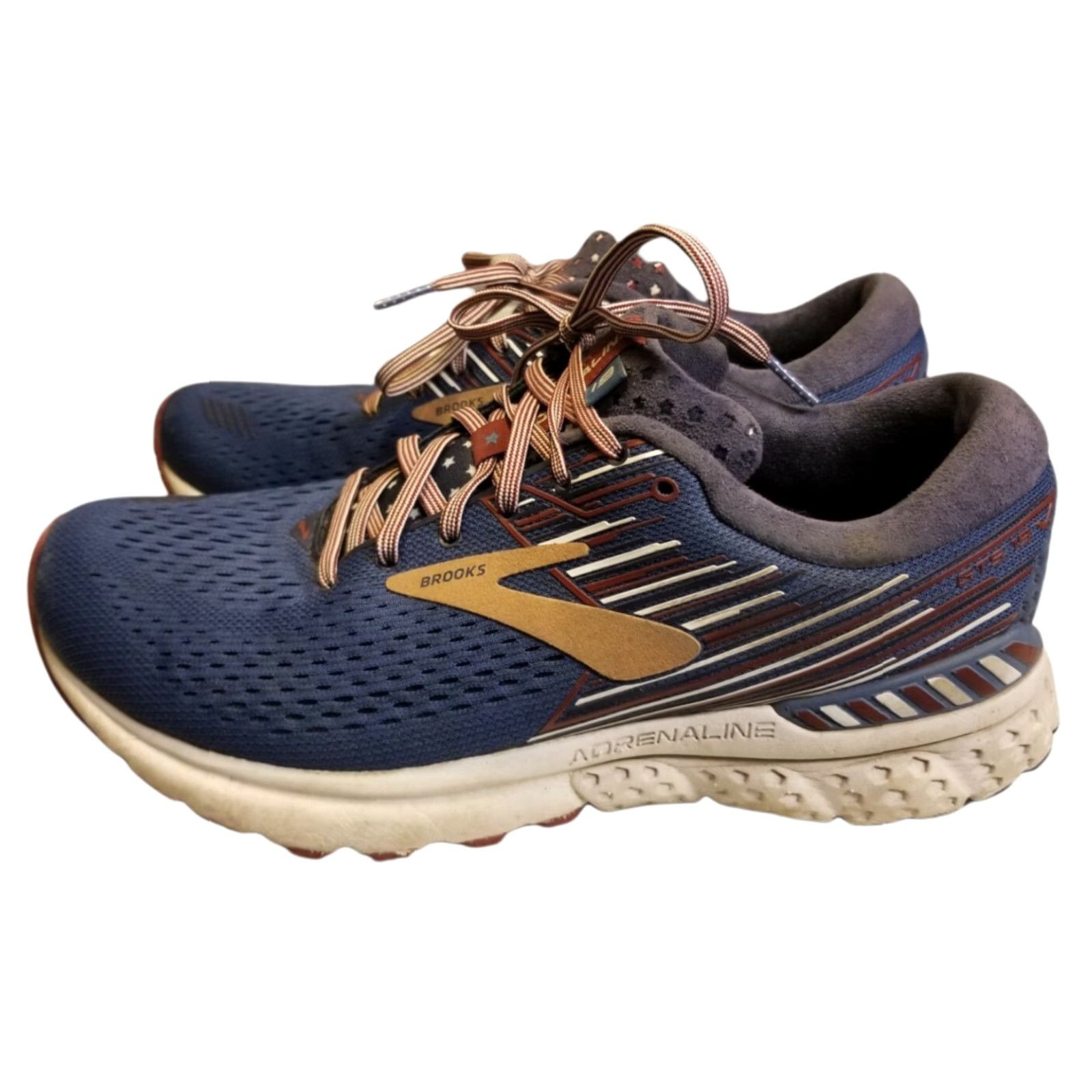 Brooks WOMENS Brooks Adrenaline GTS 19 Sneaker - Star Spangled Blue Red Gold - Size US 10 - Athletic Shoes - Womens Size US 10 / IT 40 - 3 Thumbnail