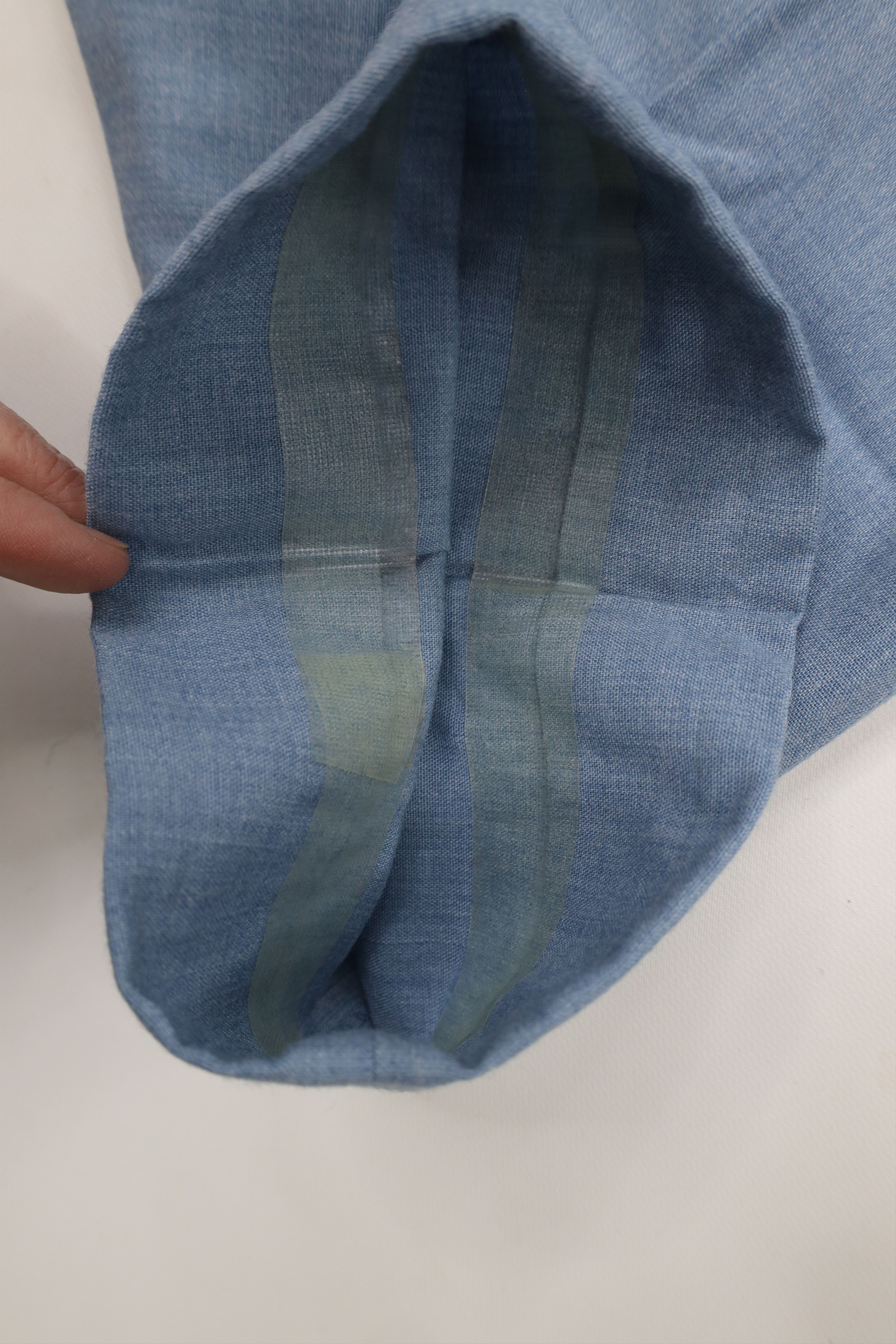 Vintage Vintage 70s Streetwear Flared Wide Leg Chino Pants Blue USA Size US 34 / EU 50 - 5 Thumbnail