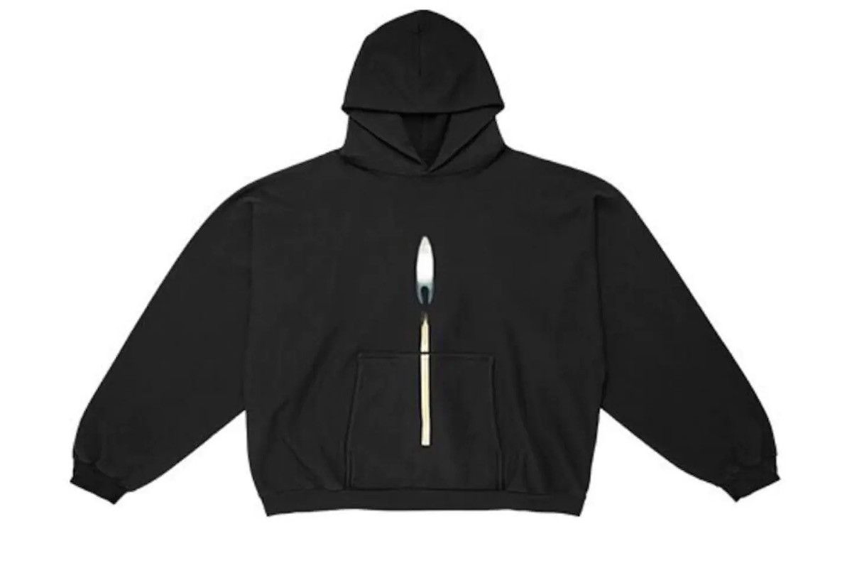 image of Donda 2 Lit Match Hoodie in Black, Men's (Size XL)